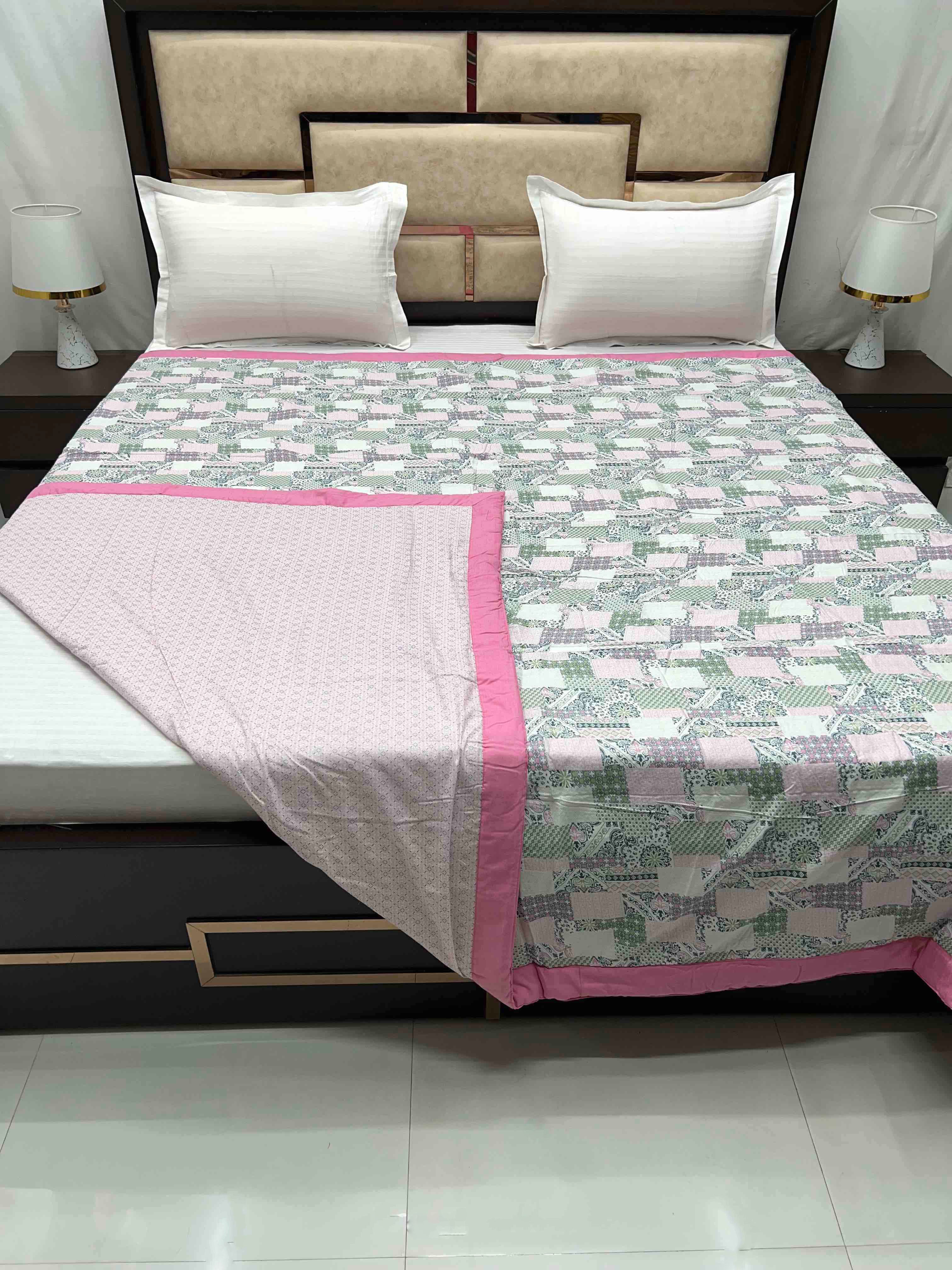 Silken Collection Pure Decor Pure Cotton King Size 180 TC Reversible Double Bed dohar / Blanket / AC Comforter with Warm Cotton Sheet Layer Inside (221X246)