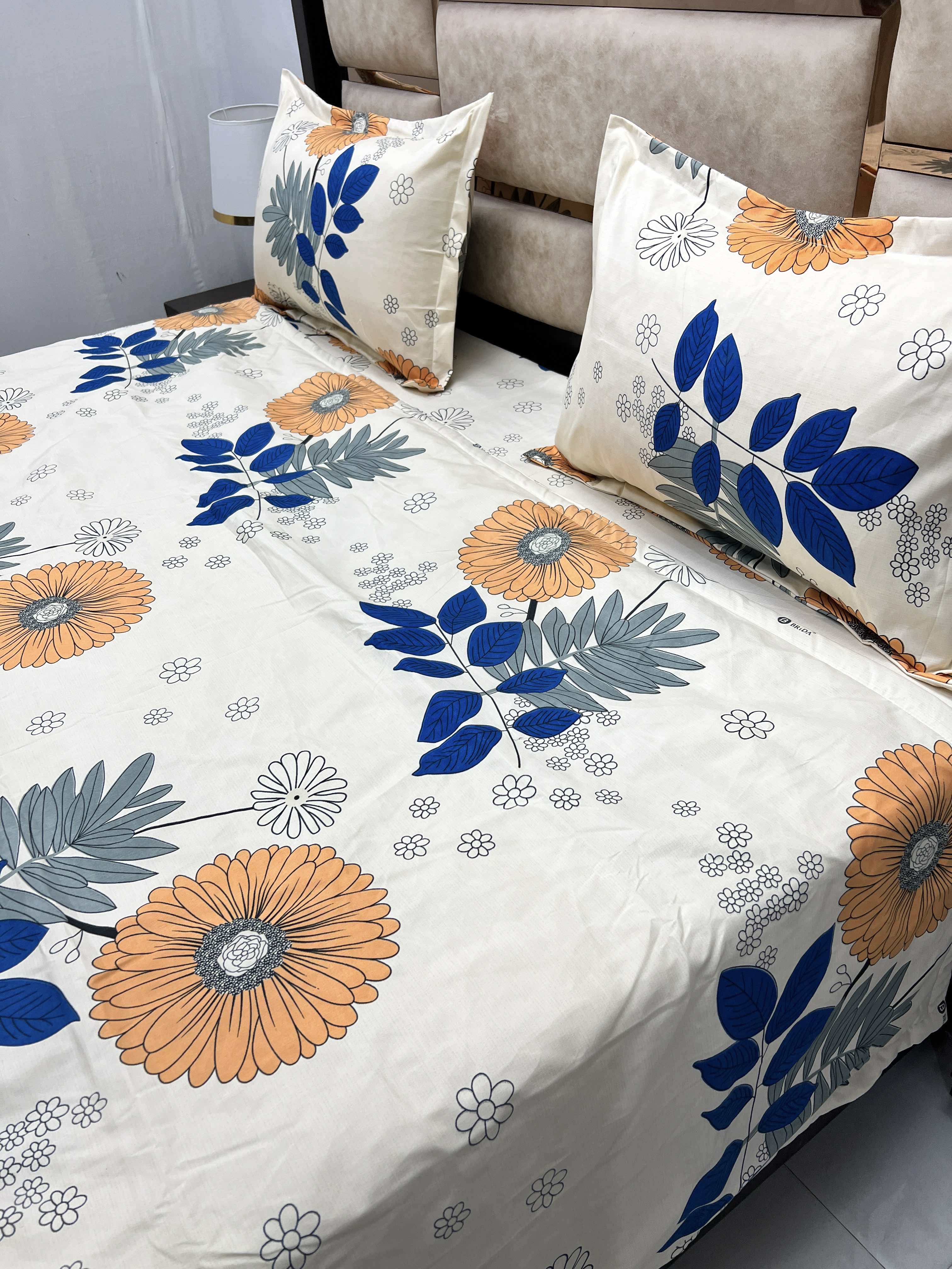 Nap Collection Pure Decor Polycotton 130 GSM King Size Reversible Double Bed Comforter (221X246) with Polycotton 130 GSM Queen Size Bedsheet (228X254) for Double Bed with 2 Pillow Covers (43X68)
