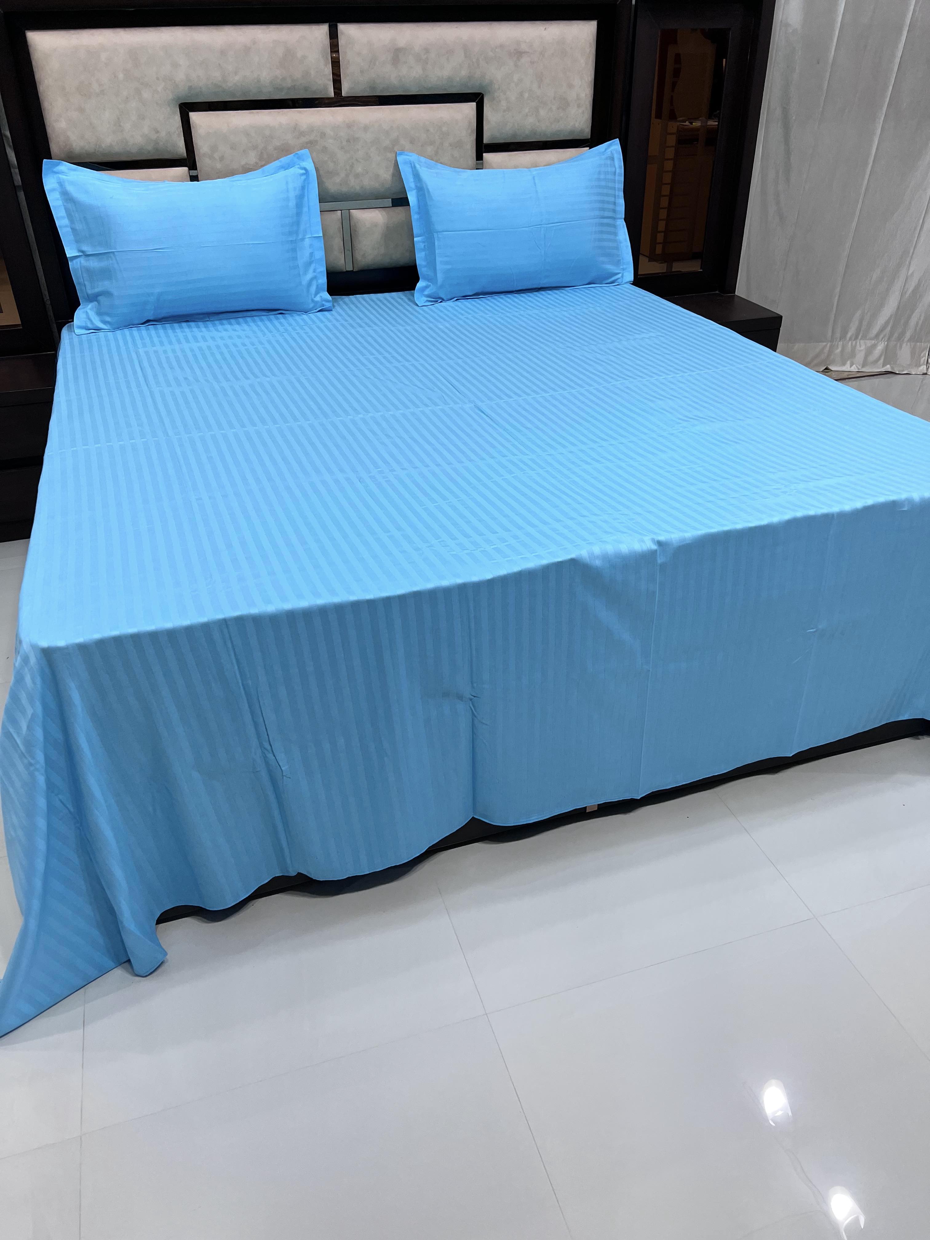 Imperial Collection Pure Decor Pure Cotton 210 TC King Size Plain Double Bedsheet (274X274) with Two Pillow Covers (50X76)