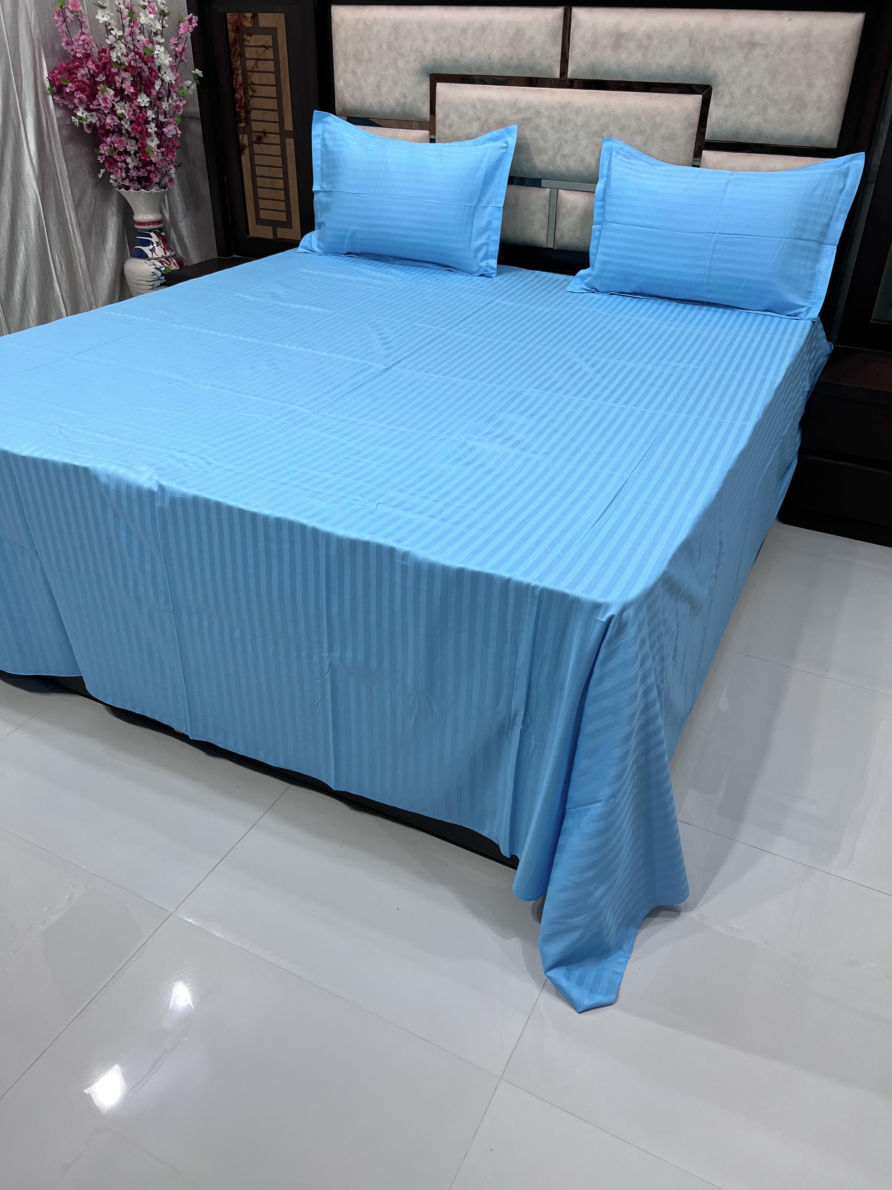 Imperial Collection Pure Decor Pure Cotton 210 TC King Size Plain Double Bedsheet (274X274) with Two Pillow Covers (50X76)