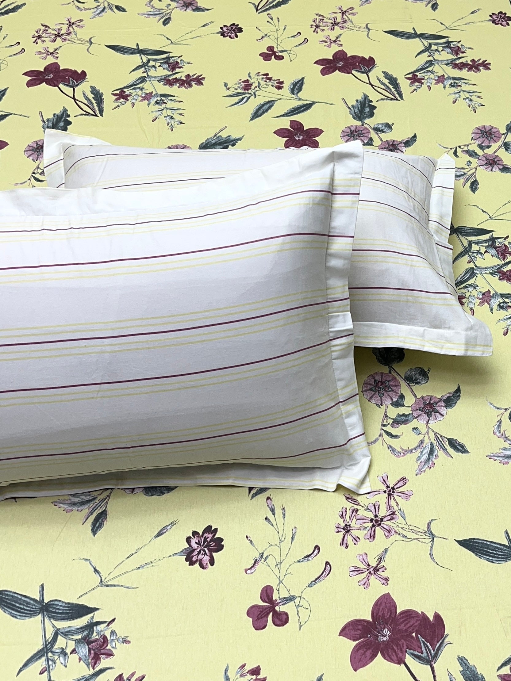 A-2054 - Pure Cotton 180 TC King Size Double Bedsheet (274X274) with Two Pillow Covers (50X76)