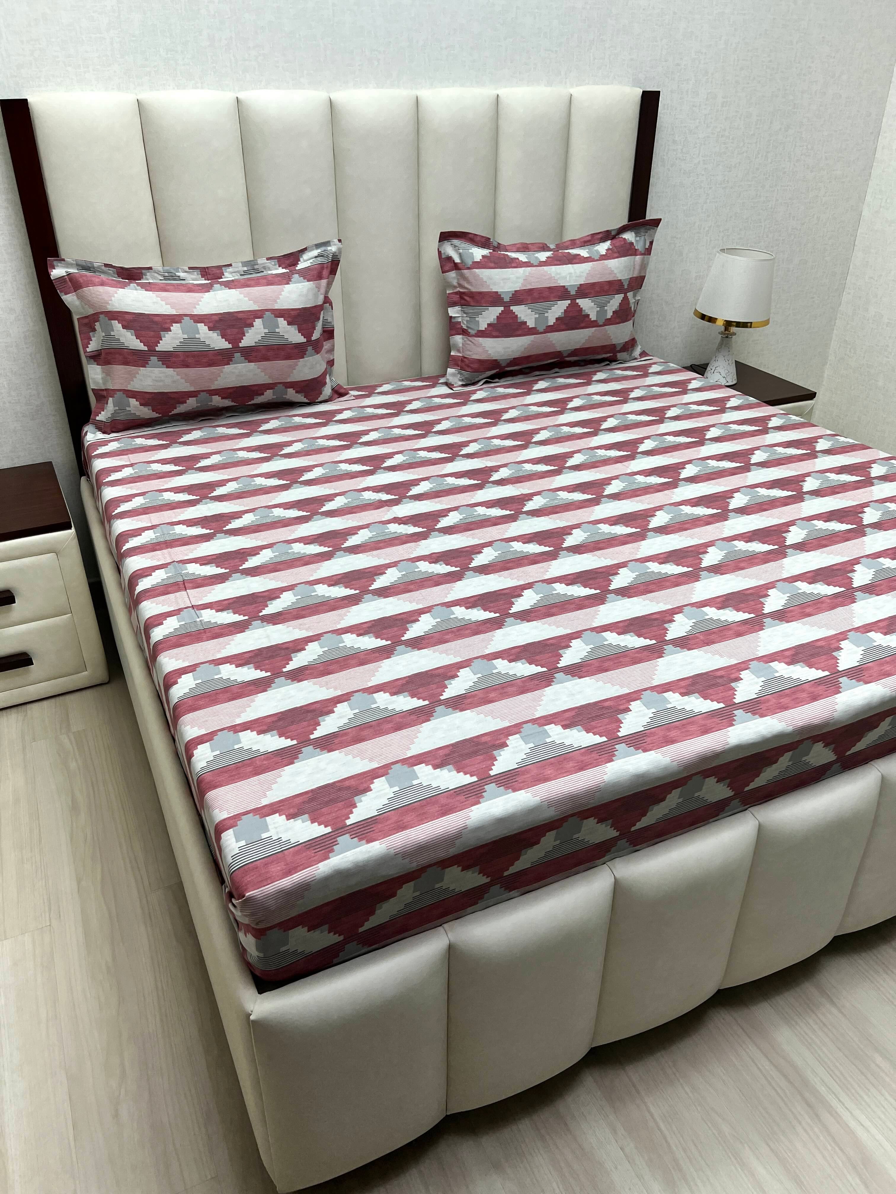Velar Collection Pure Decor Pure Cotton 400 TC Super King Size Double Bedsheet (274X304) with Two Pillow Covers (50X76)
