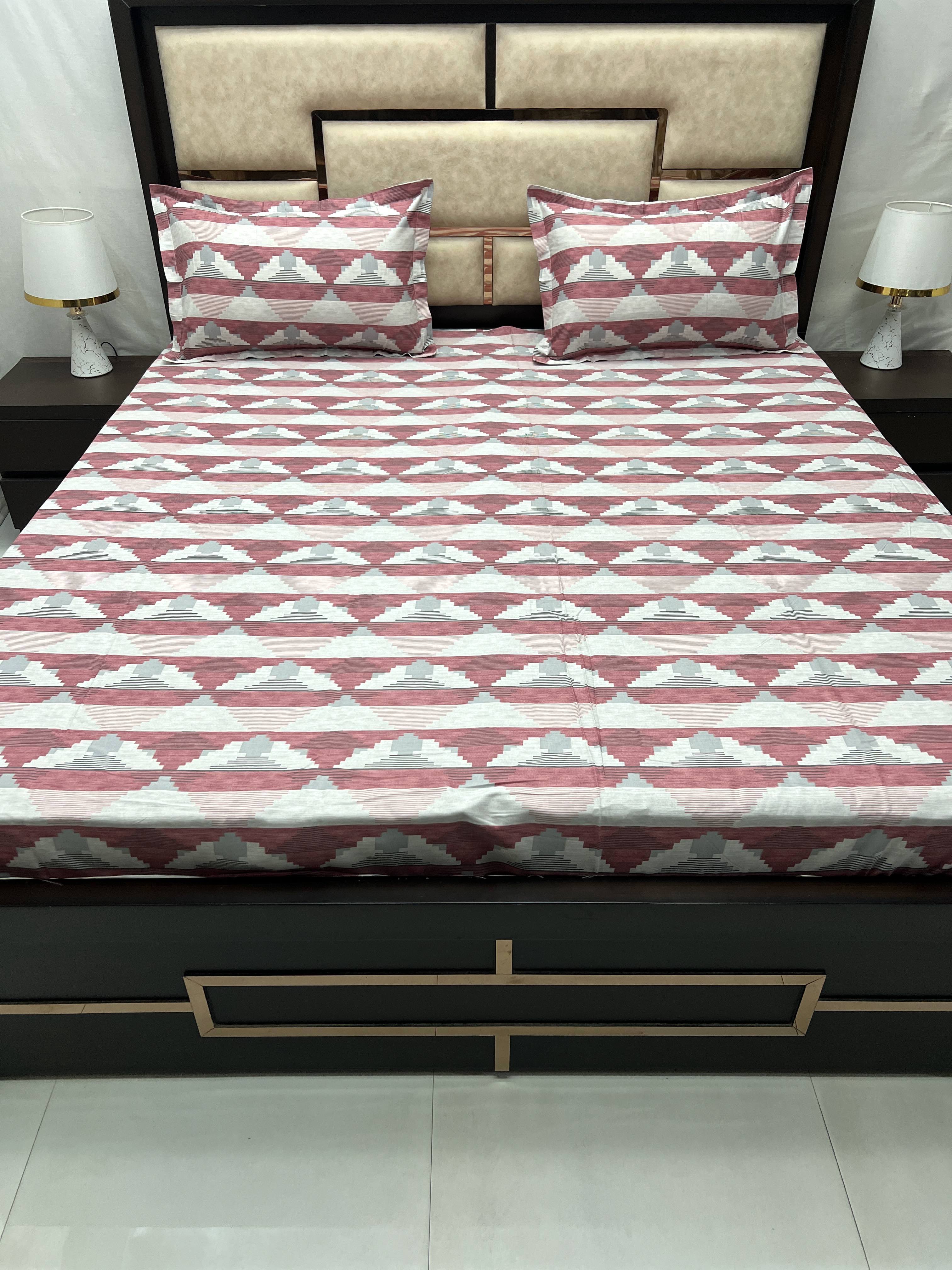 Velar Collection Pure Decor Pure Cotton 400 TC Super King Size Double Bedsheet (274X304) with Two Pillow Covers (50X76)