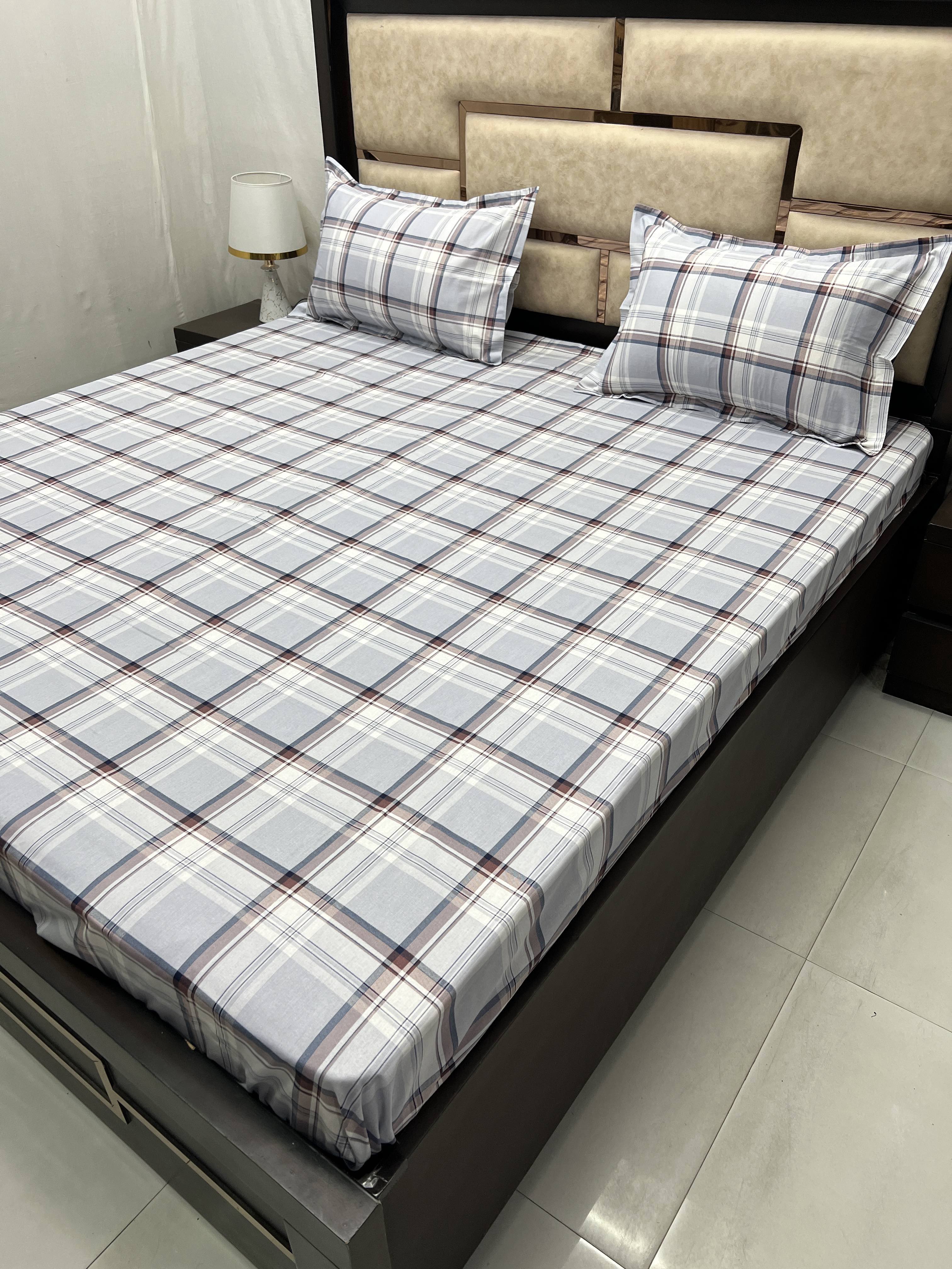 Velar Collection Pure Decor Pure Cotton 400 TC Super King Size Double Bedsheet (274X304) with Two Pillow Covers (50X76)