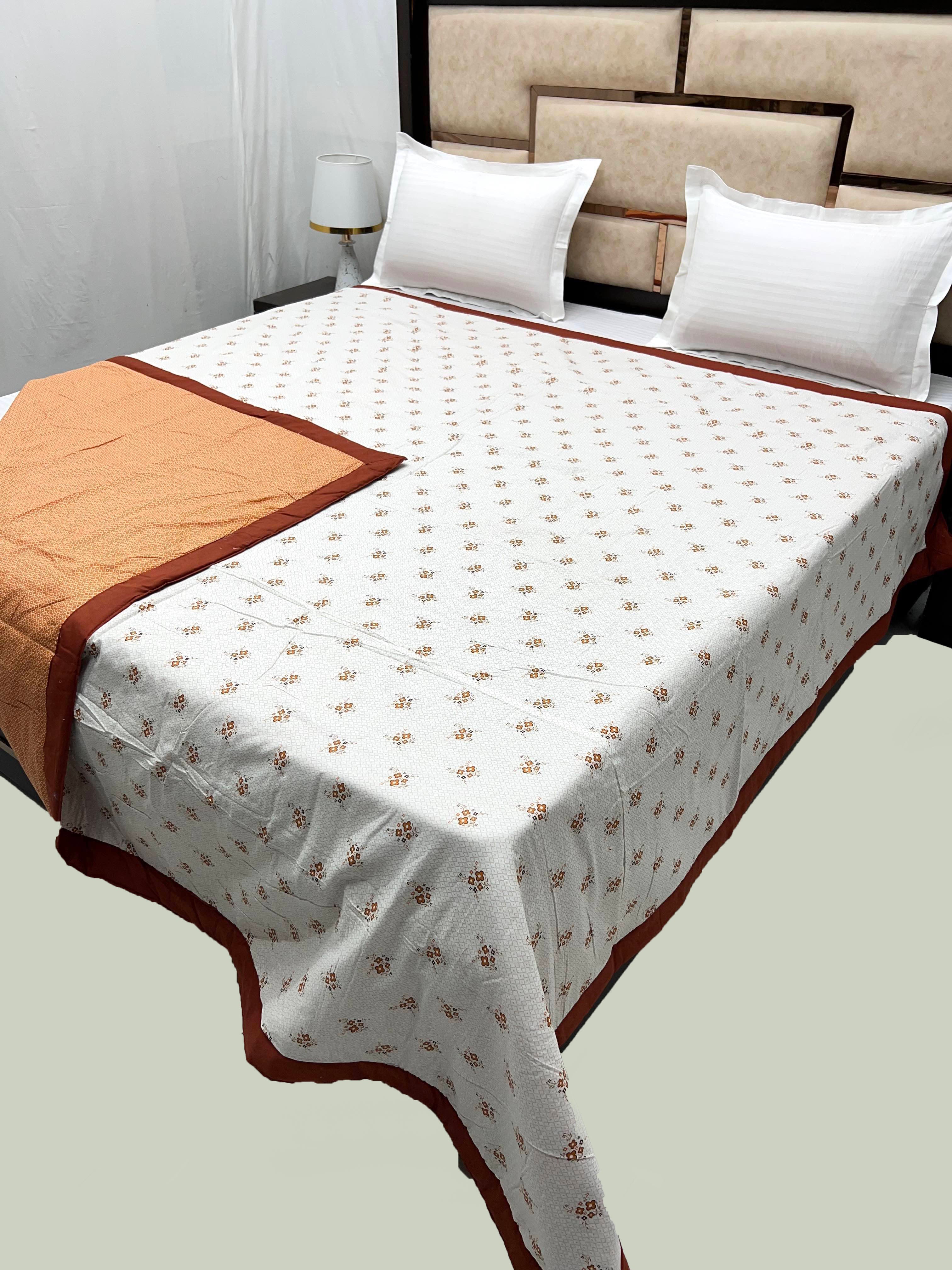 Silken Collection Pure Decor Pure Cotton King Size 300 TC Reversible Double Bed dohar / Blanket / AC Comforter with Warm Cotton Sheet Layer Inside (221X246)