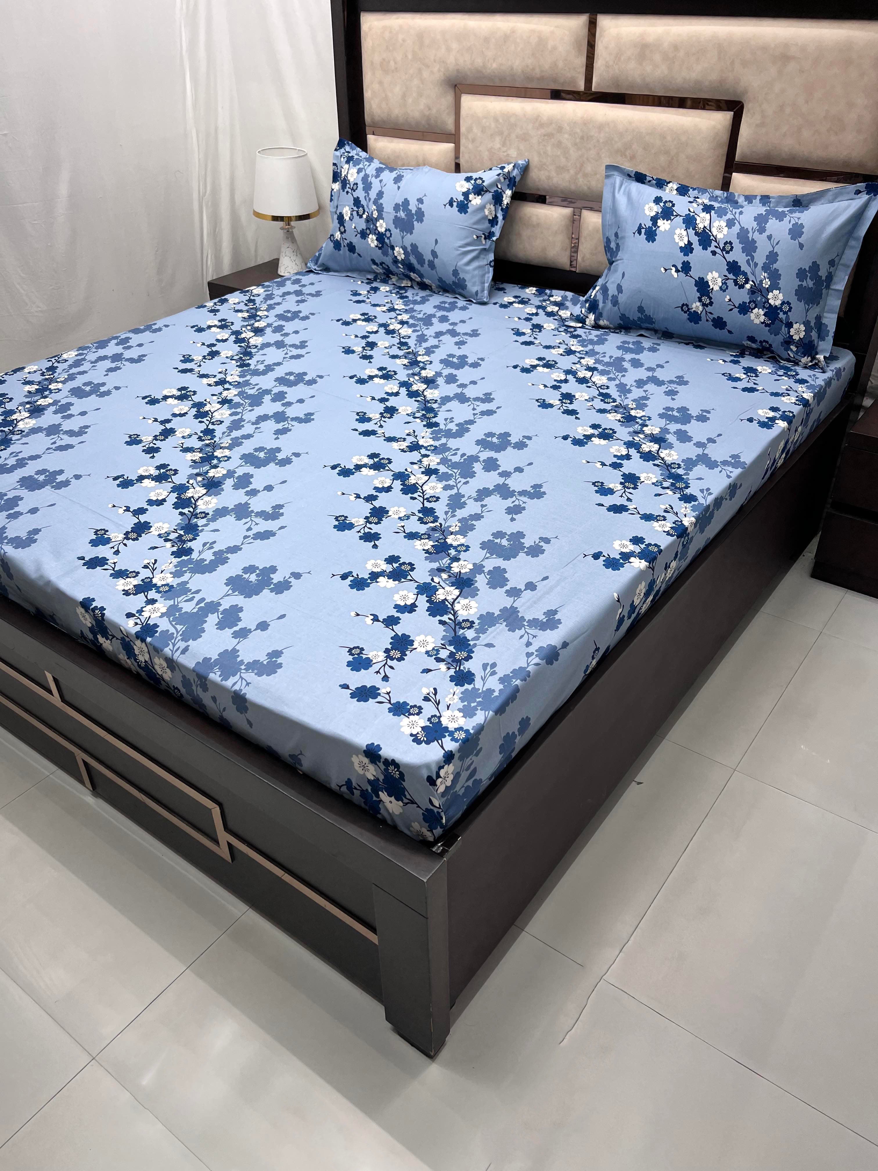 Velar Sib Collection Pure Decor Pure Cotton 400 TC King Size Double Bedsheet (274X274) with Two Pillow Covers (50X76)