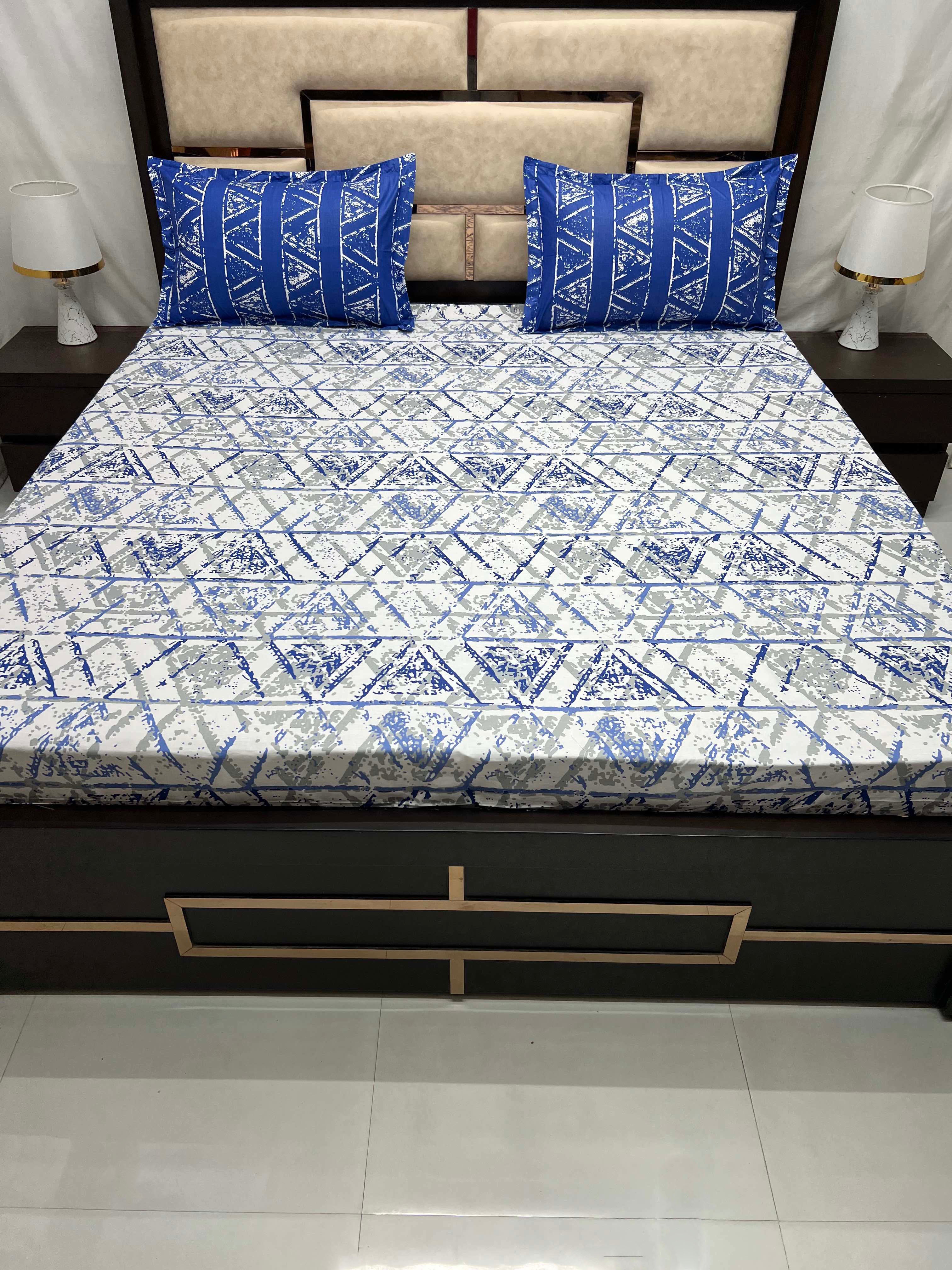 Lifestyle Collection Pure Decor Cotton 400 TC King Size Double Bedsheet (274X274) with Two Pillow Covers (50X76)
