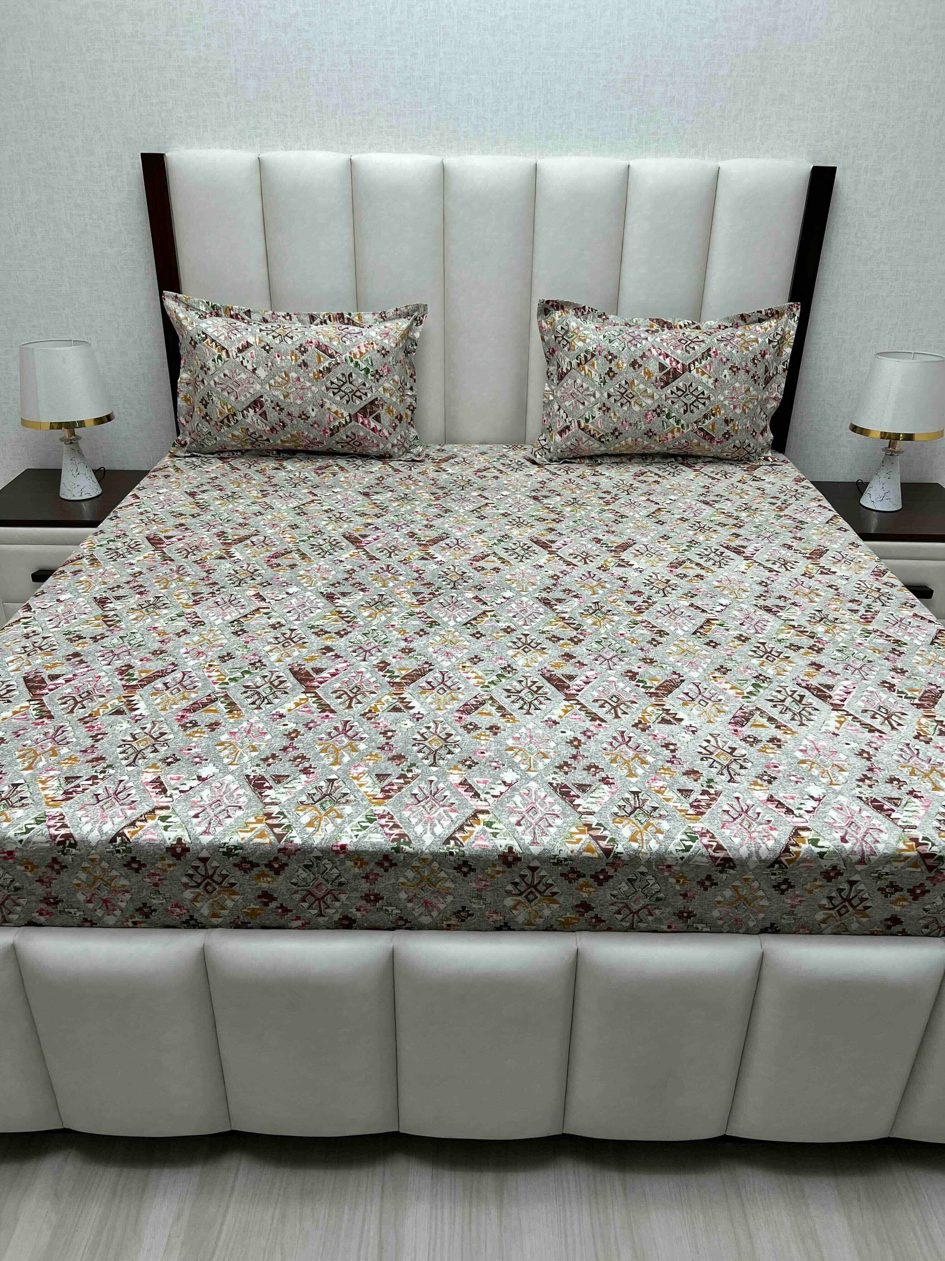 Pure Decor Pure Cotton Queen Size Double Bedsheet