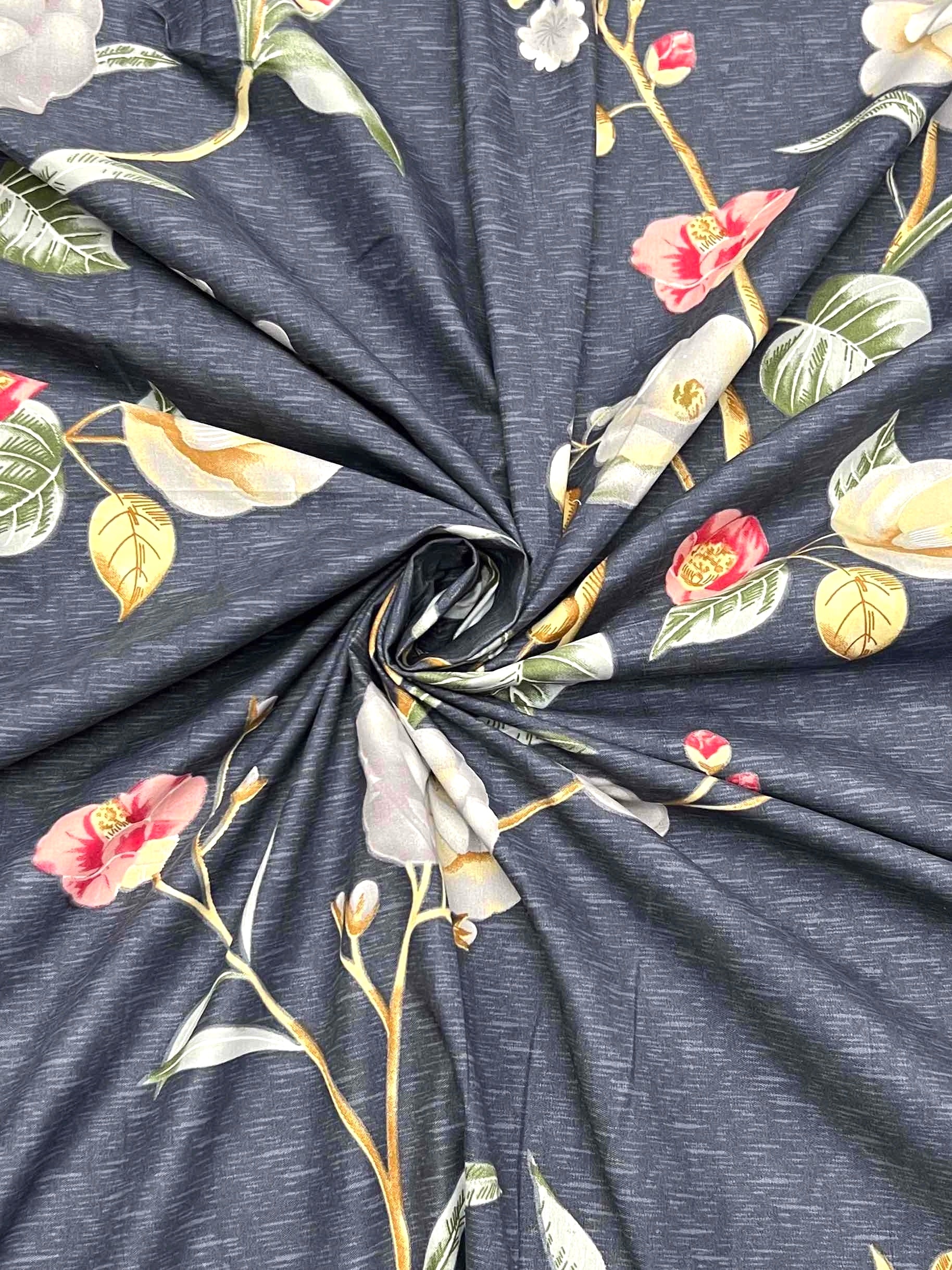 A-3633 - Poly Cotton 130 GSM King Size Double Bedsheet (274X274) with Two Pillow Covers (50X76)