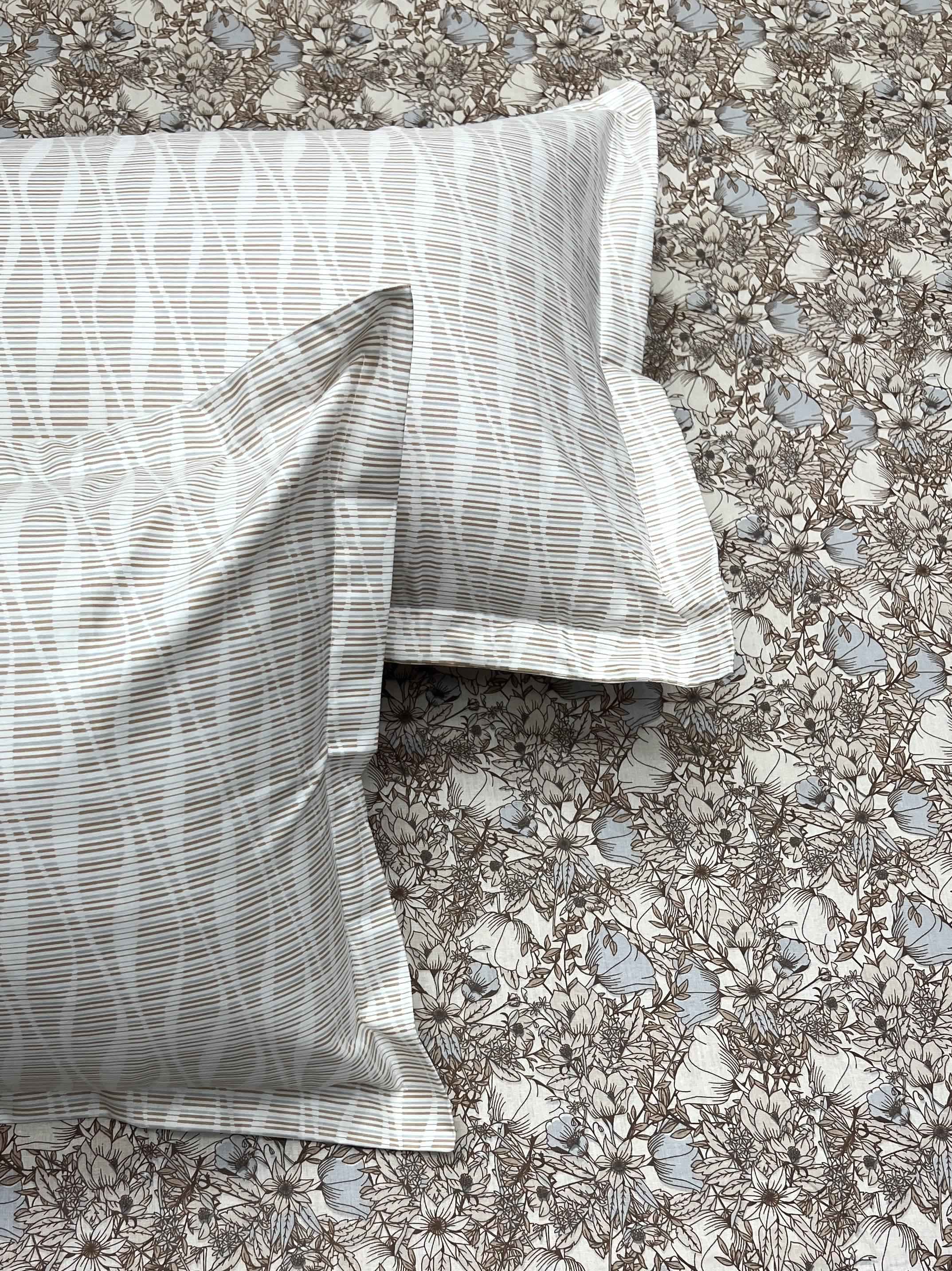 A-3787 - Pure Cotton 210 TC King Size Double Bedsheet (274X274) with Two Pillow Covers (50X76)