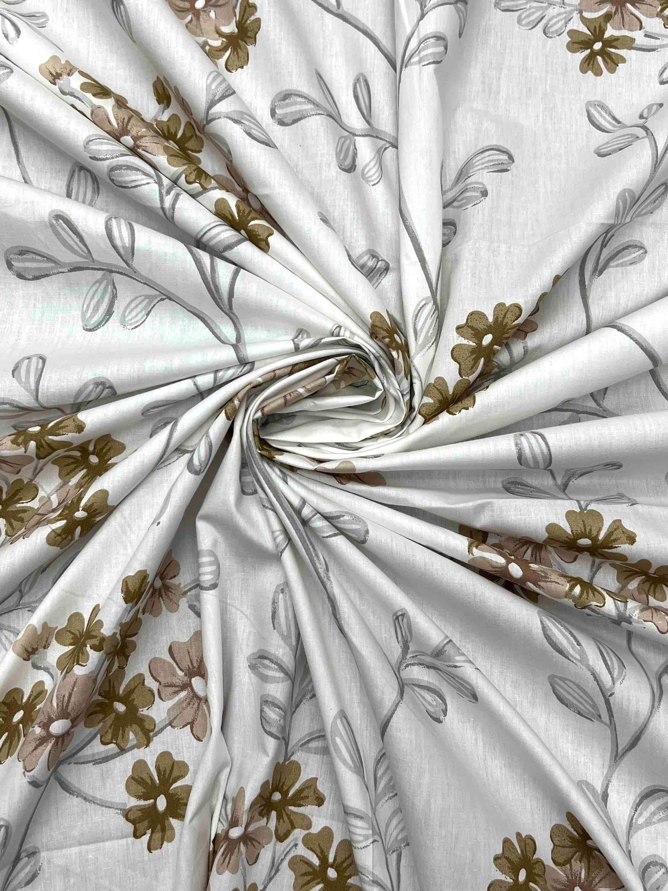 A-3867 - Pure Cotton 210 TC King Size Double Bedsheet (274X274) with Two Pillow Covers (50X76)