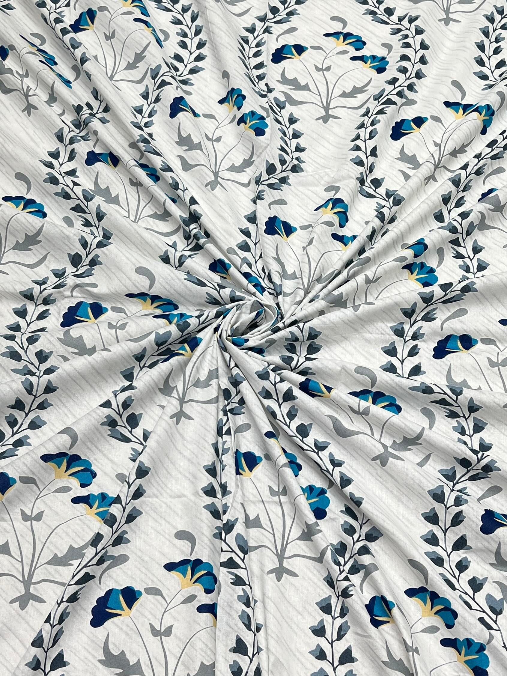 A-3908 - Pure Cotton 180 TC King Size Double Bedsheet (274X274) with Two Pillow Covers (50X76)