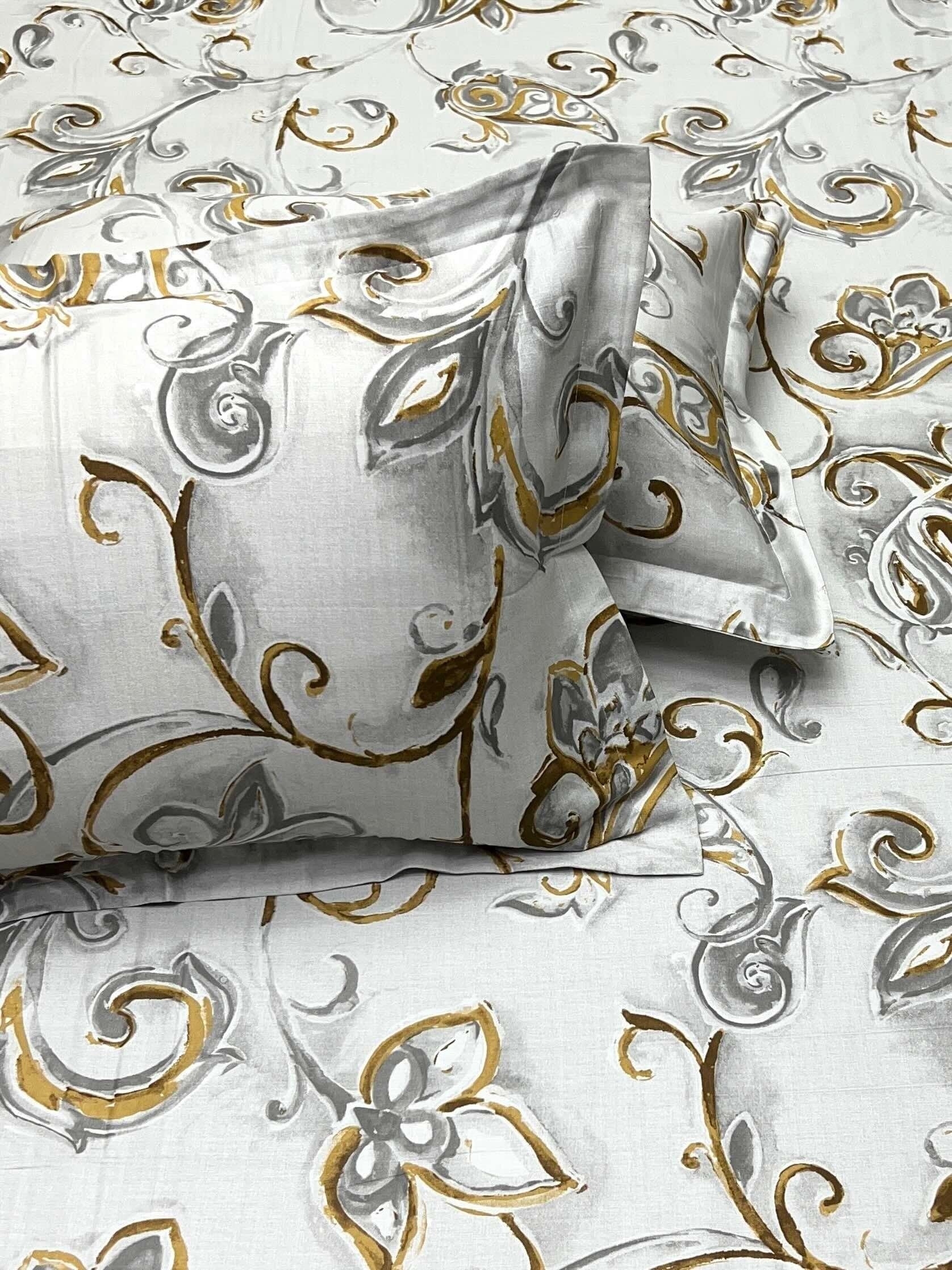 A-3930 - Pure Cotton 180 TC King Size Double Bedsheet (274X274) with Two Pillow Covers (50X76)