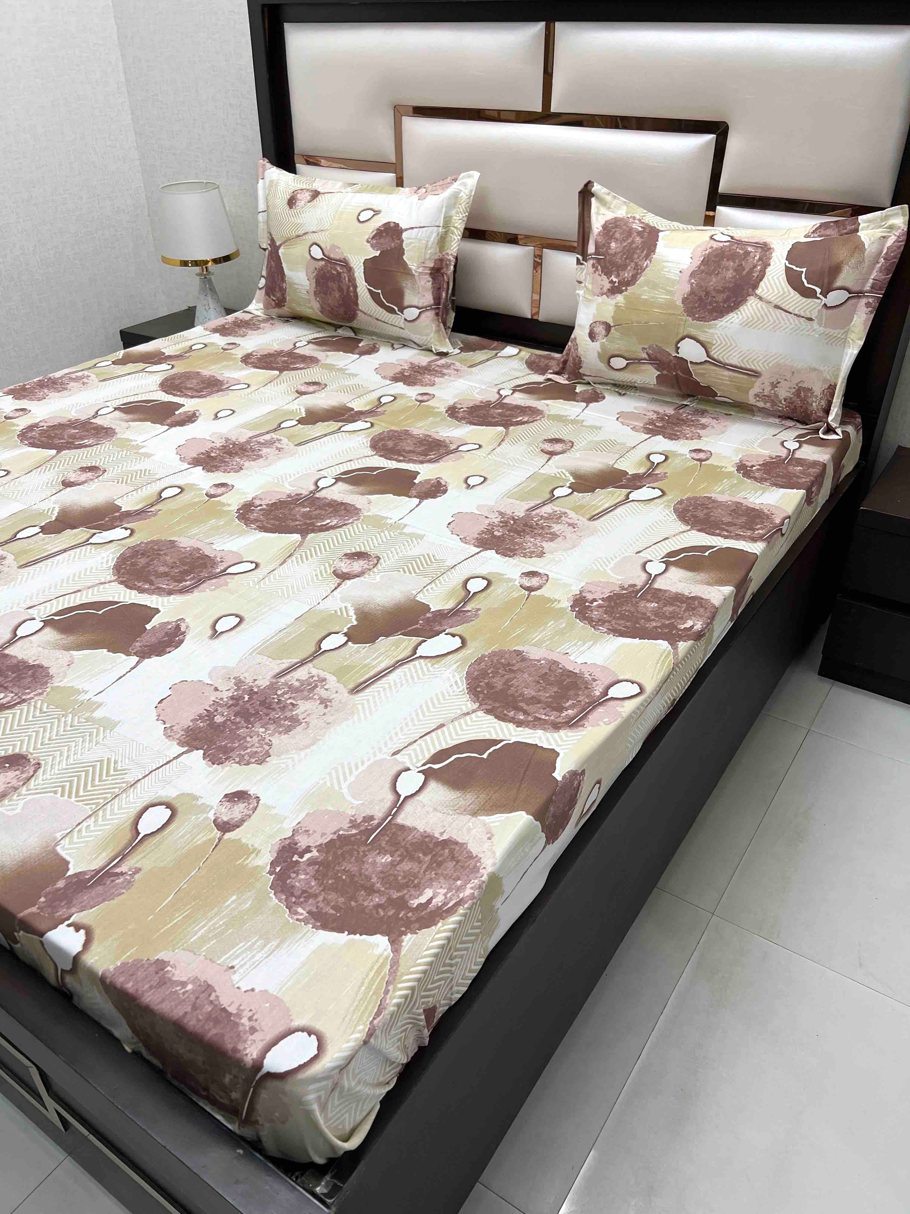 A-3937 - Pure Cotton 180 TC King Size Double Bedsheet (274X274) with Two Pillow Covers (50X76)