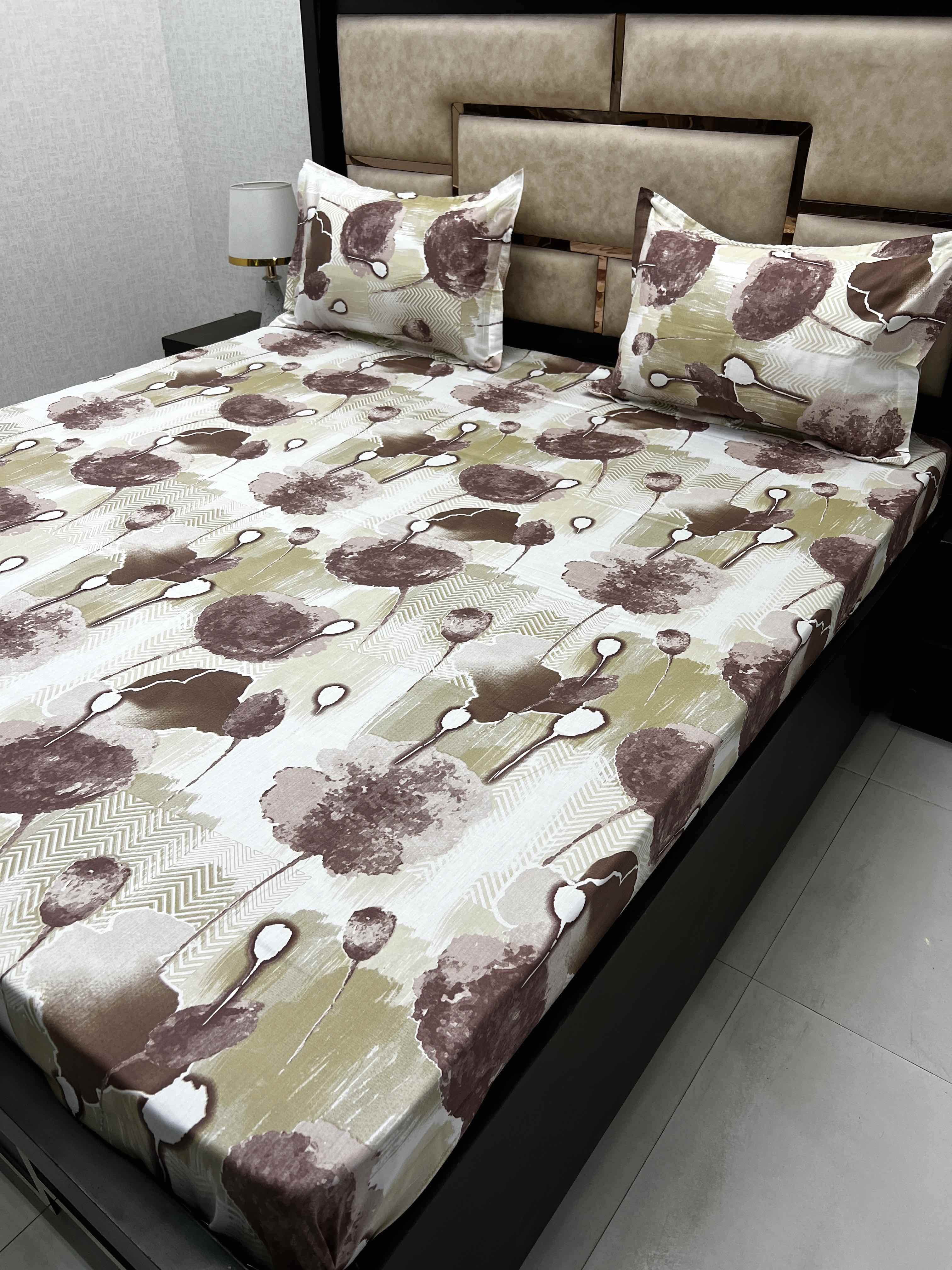 A-3937 - Pure Cotton 180 TC King Size Double Bedsheet (274X274) with Two Pillow Covers (50X76)