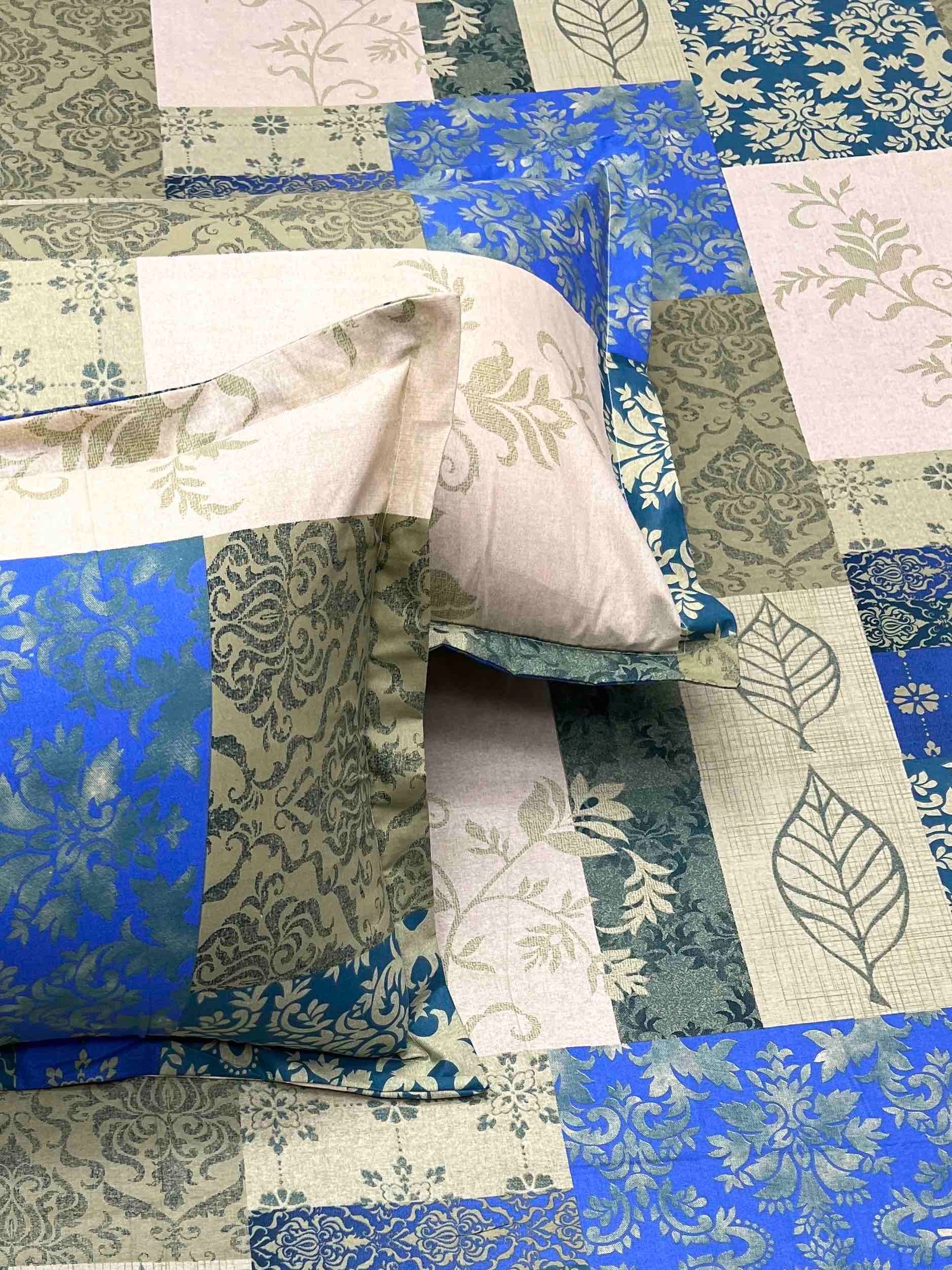 A-3942 - Pure Cotton 180 TC King Size Double Bedsheet (274X274) with Two Pillow Covers (50X76)