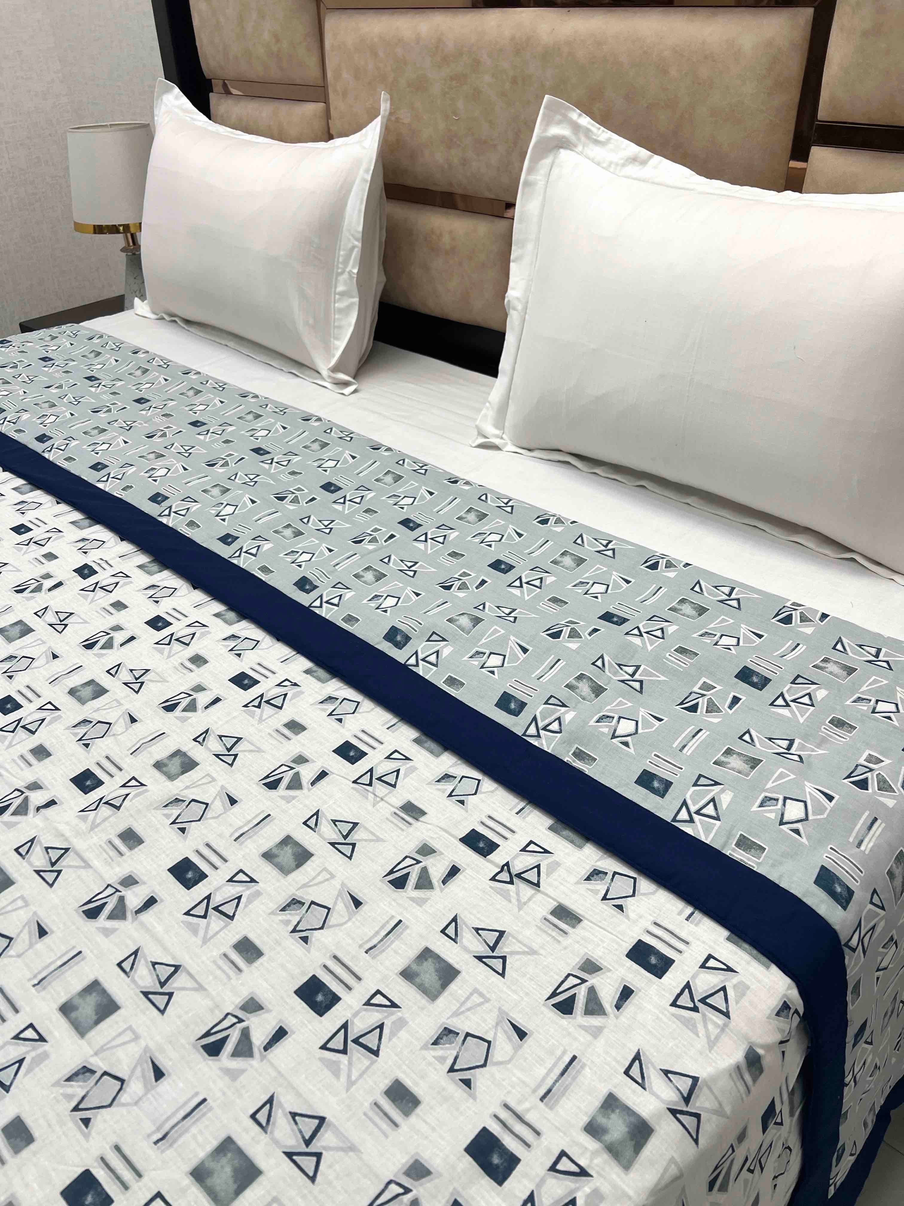 A-3957 - Pure Cotton King Size 180 TC Reversible Double Bed Dohar / Blanket / AC Comforter with Warm Cotton Sheet Layer Inside (221X246)