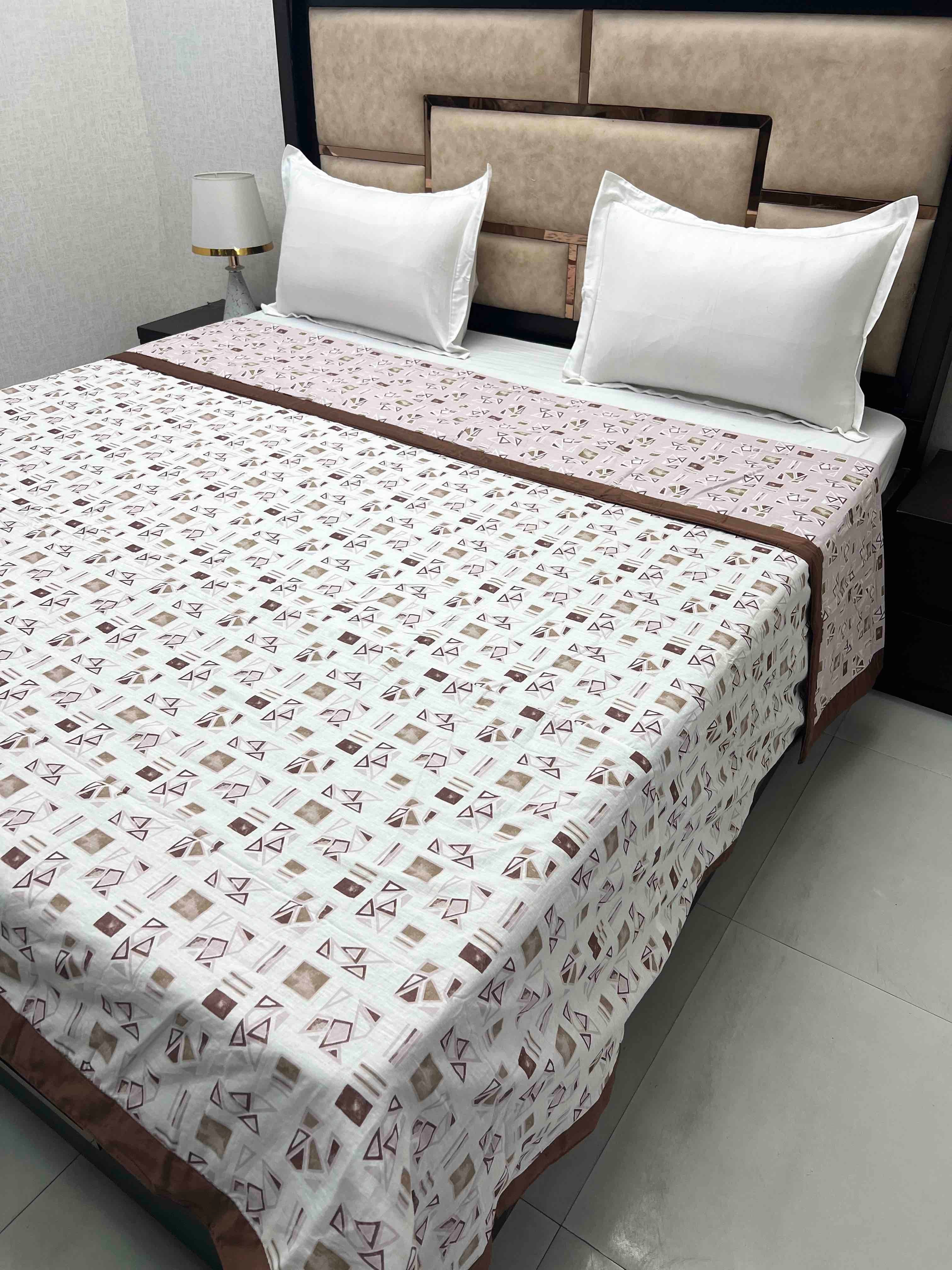 A-3970 - Pure Cotton King Size 180 TC Reversible Double Bed Dohar / Blanket / AC Comforter with Warm Cotton Sheet Layer Inside (221X246)