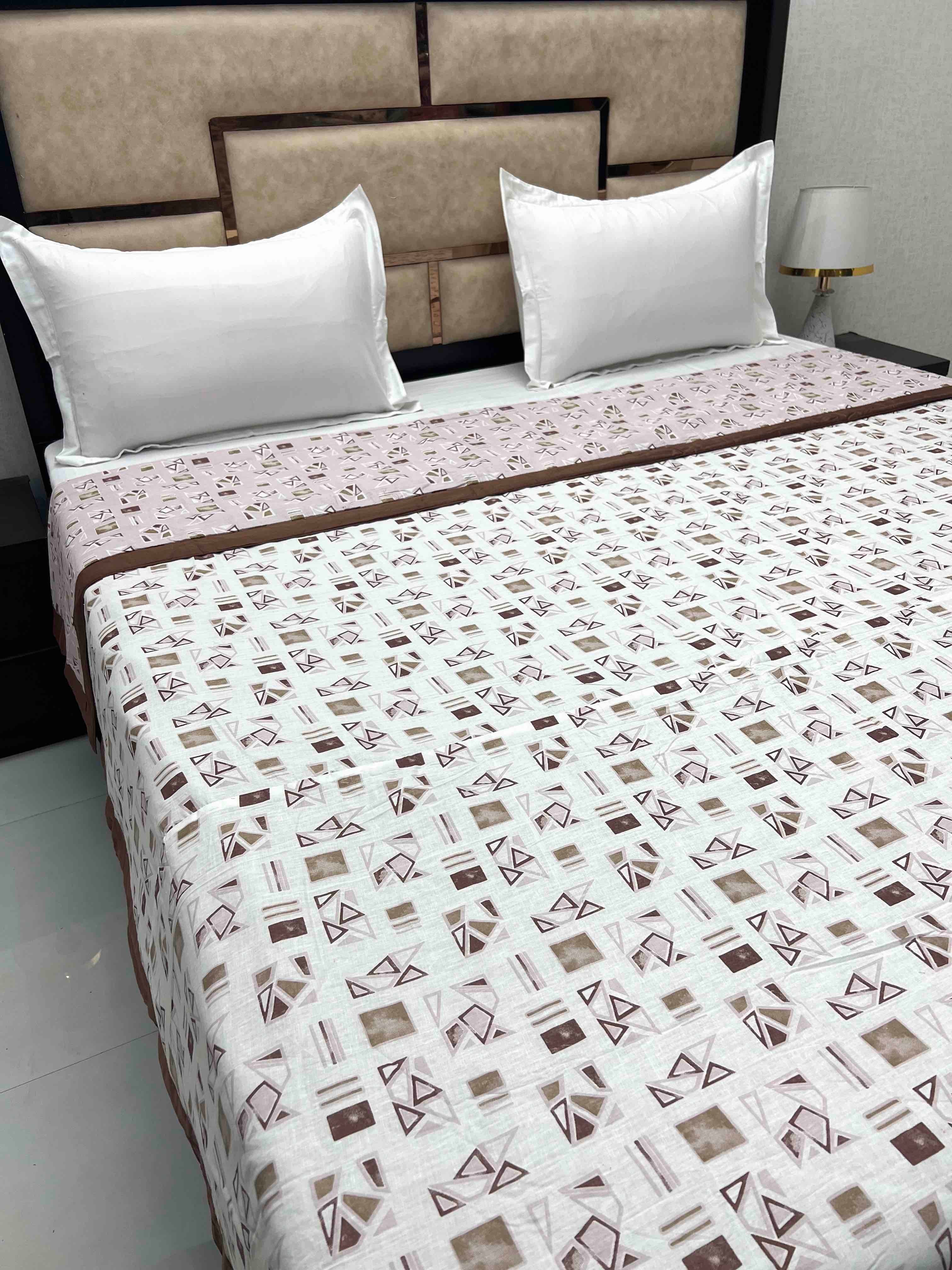 A-3970 - Pure Cotton King Size 180 TC Reversible Double Bed Dohar / Blanket / AC Comforter with Warm Cotton Sheet Layer Inside (221X246)