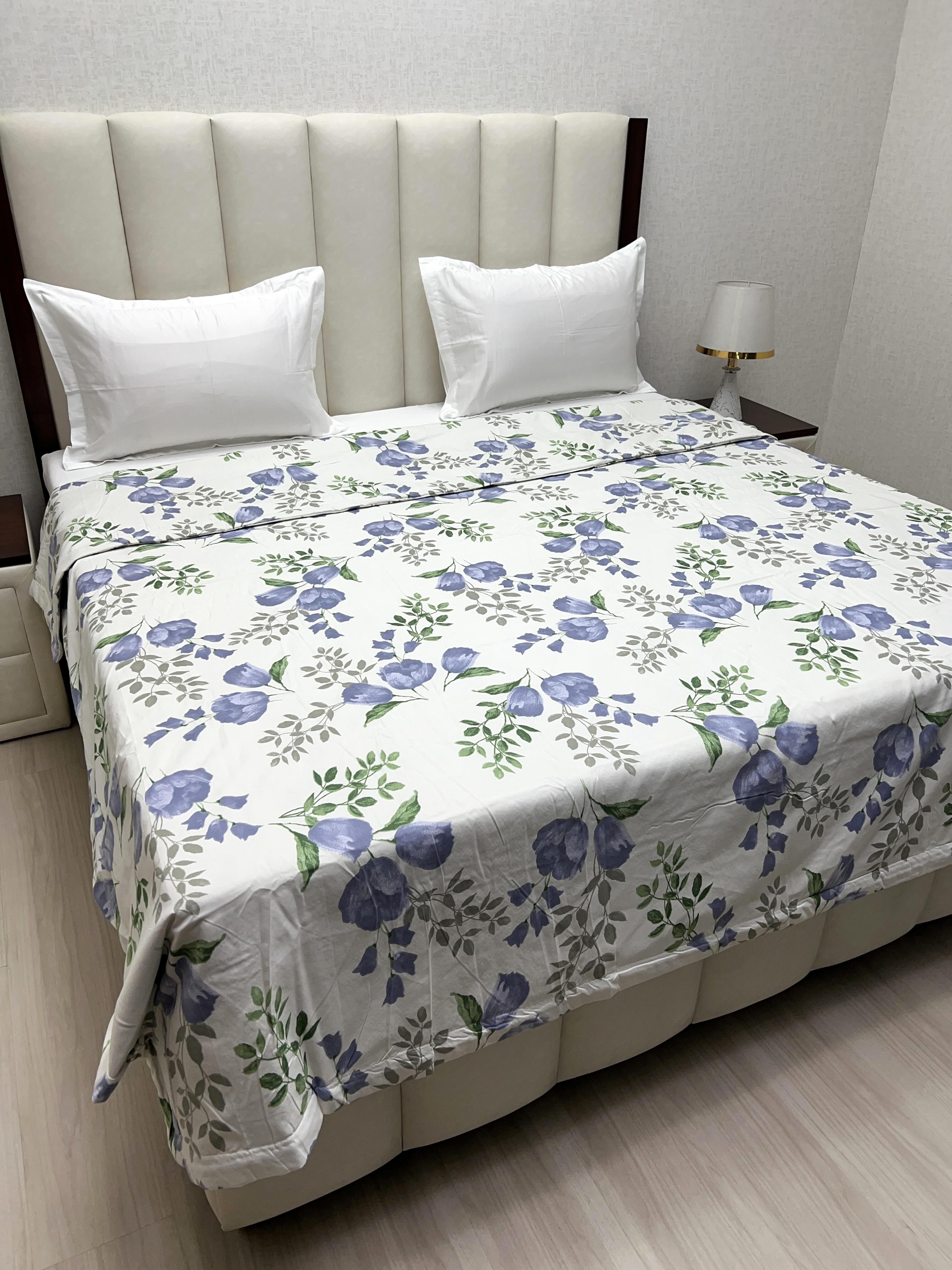 A-4130 - Microfiber 150 GSM King Size Reversible Double Bed Comforter with Filling of Polyfill (221X246)