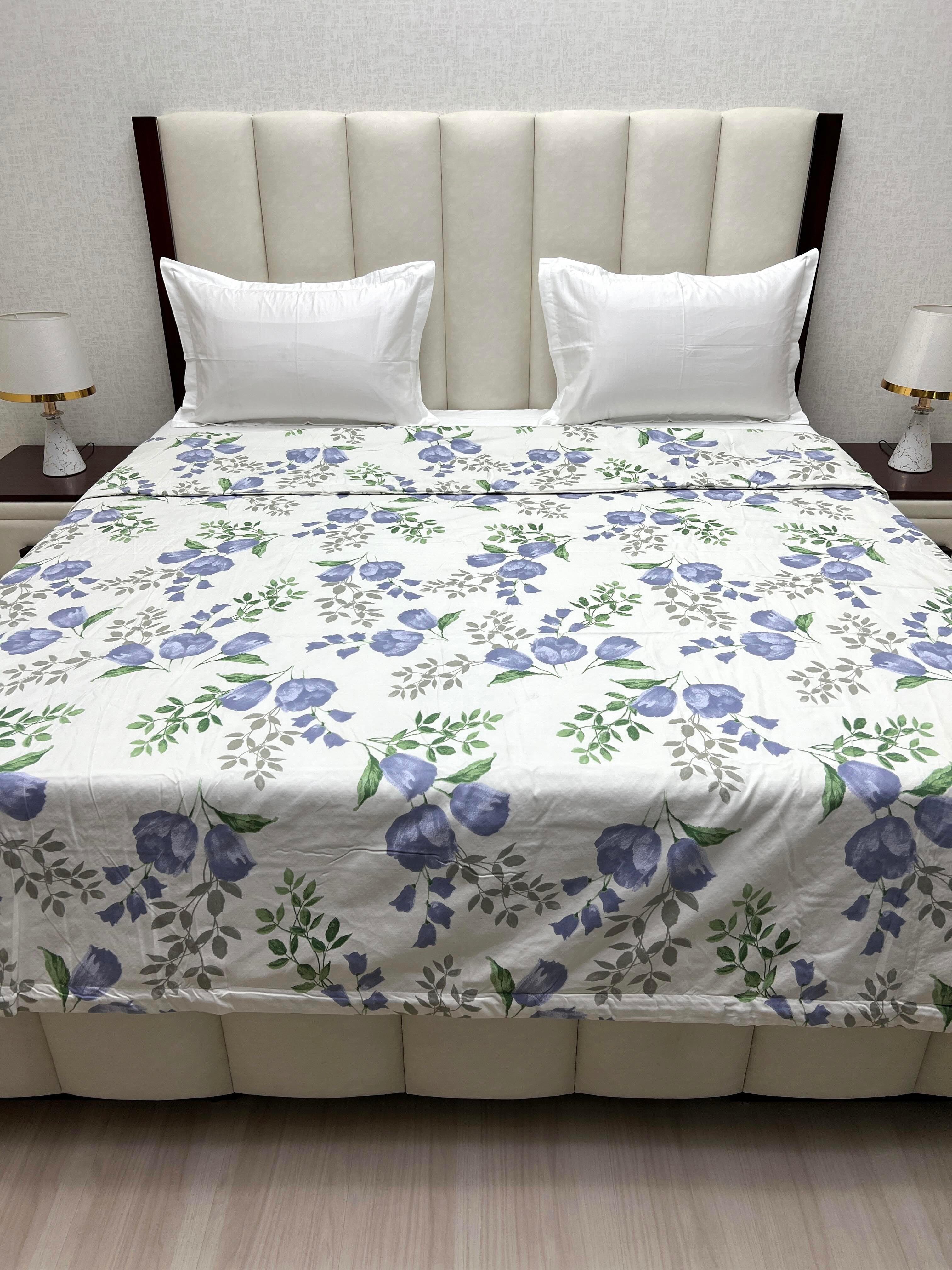 A-4130 - Microfiber 150 GSM King Size Reversible Double Bed Comforter with Filling of Polyfill (221X246)