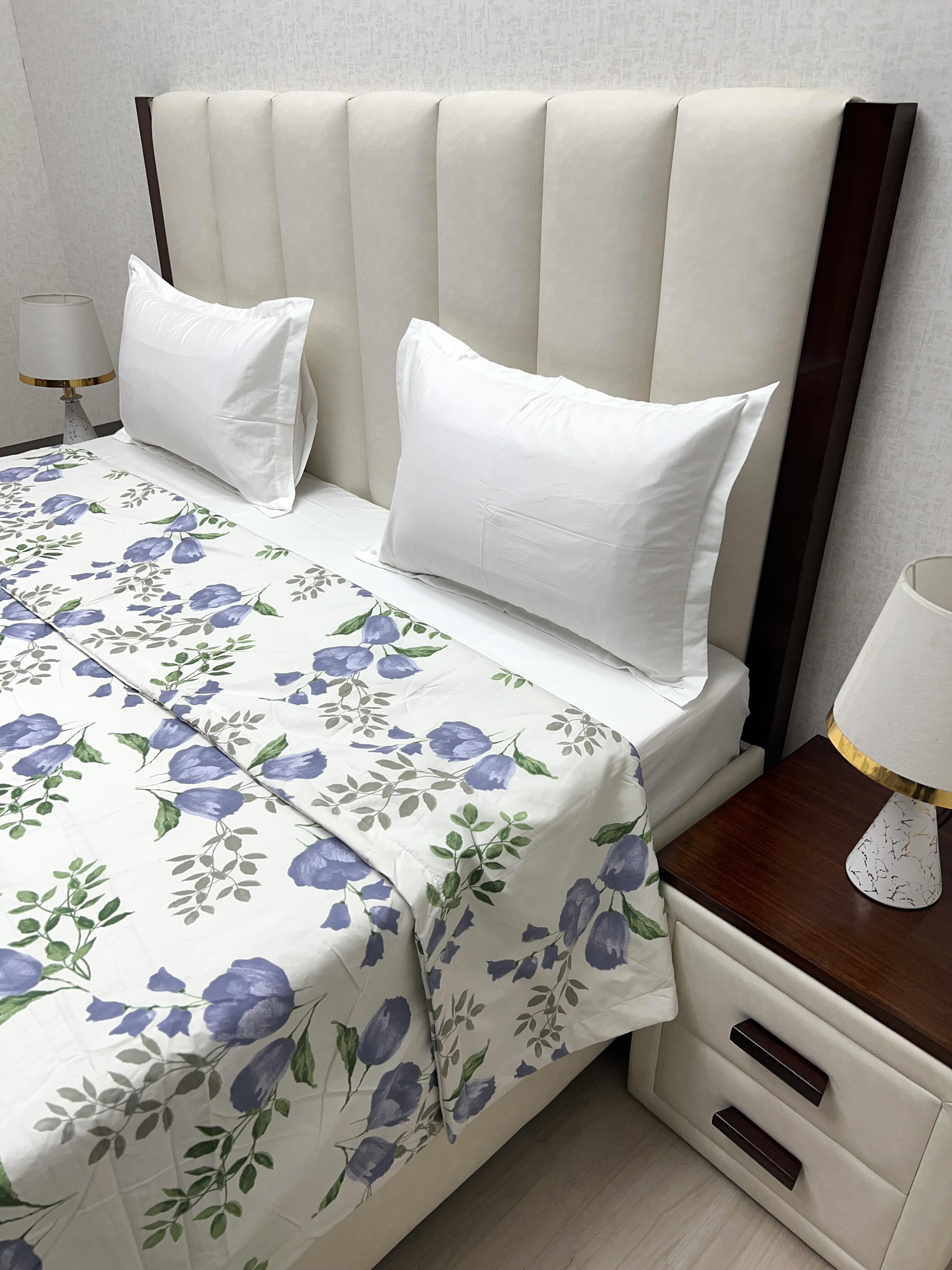 A-4130 - Microfiber 150 GSM King Size Reversible Double Bed Comforter with Filling of Polyfill (221X246)
