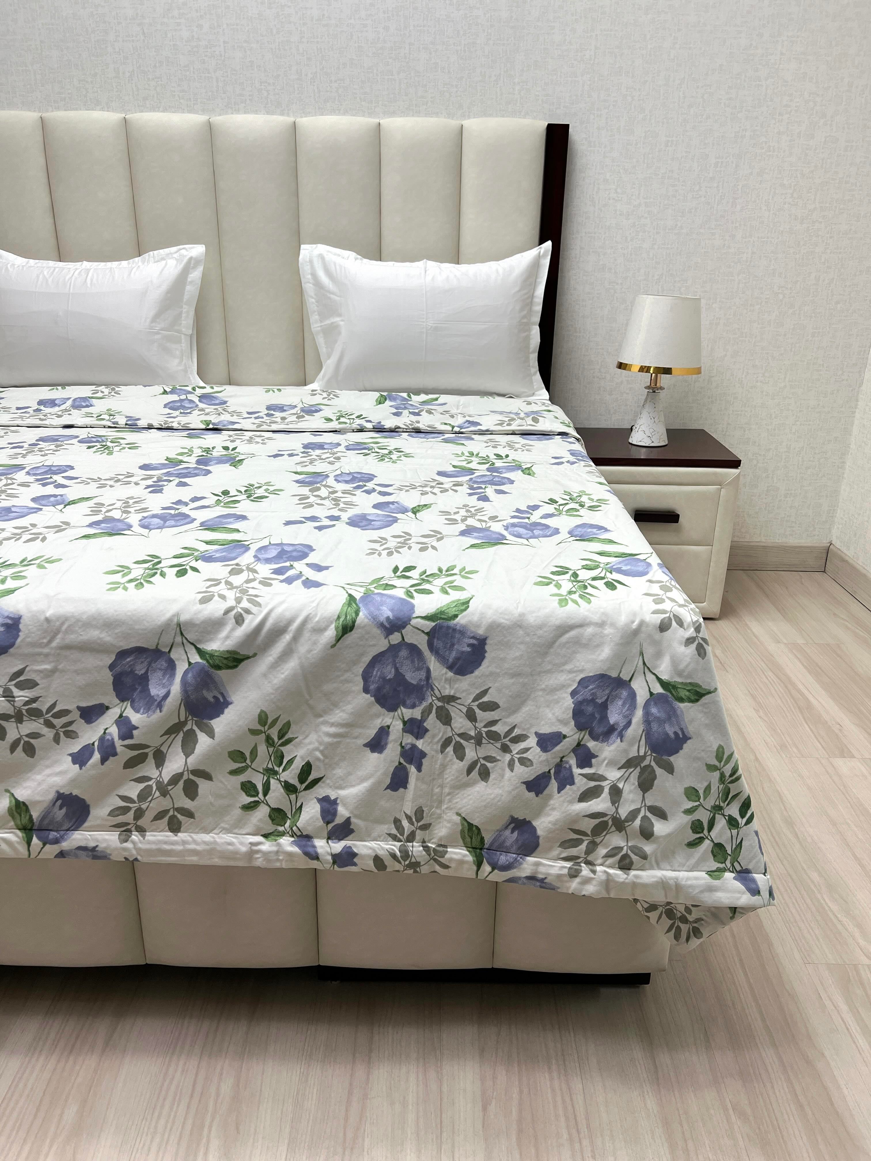 A-4130 - Microfiber 150 GSM King Size Reversible Double Bed Comforter with Filling of Polyfill (221X246)