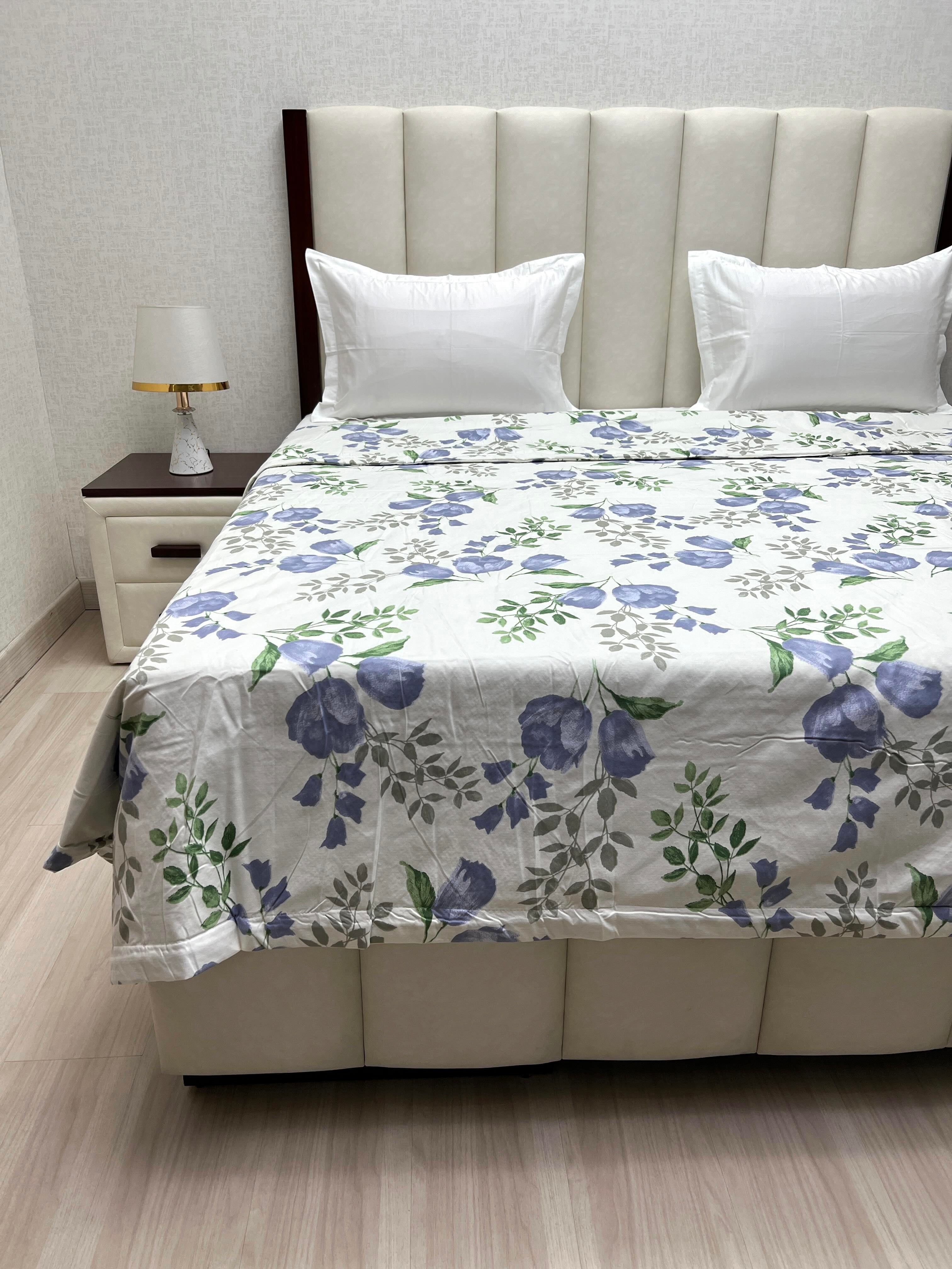 A-4130 - Microfiber 150 GSM King Size Reversible Double Bed Comforter with Filling of Polyfill (221X246)