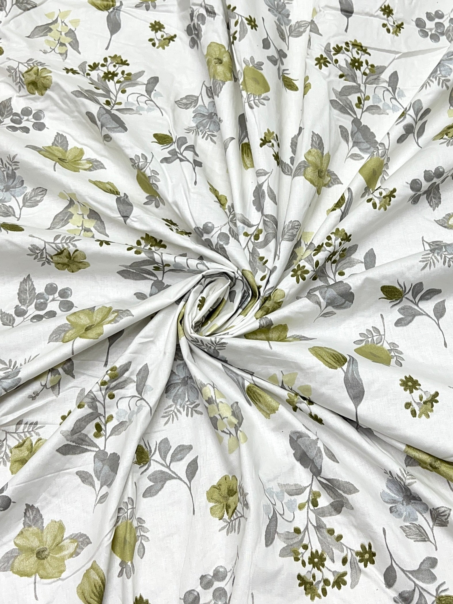 A-4225 Pure Cotton 180 TC King Size Fitted Bedsheet (183X198) with Two Pillow Covers (45X68)