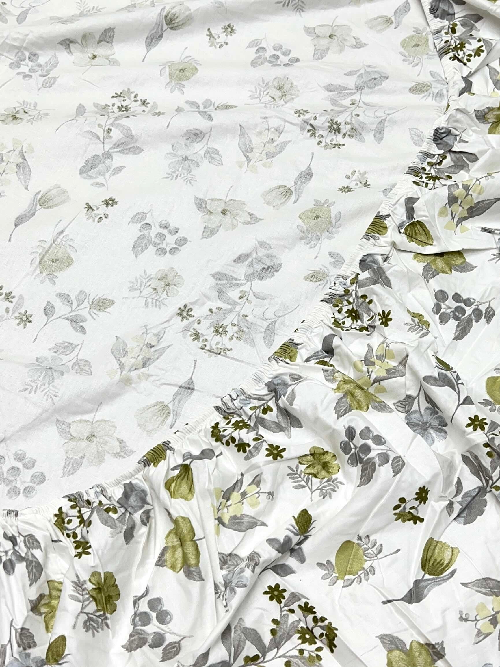 A-4225 Pure Cotton 180 TC King Size Fitted Bedsheet (183X198) with Two Pillow Covers (45X68)