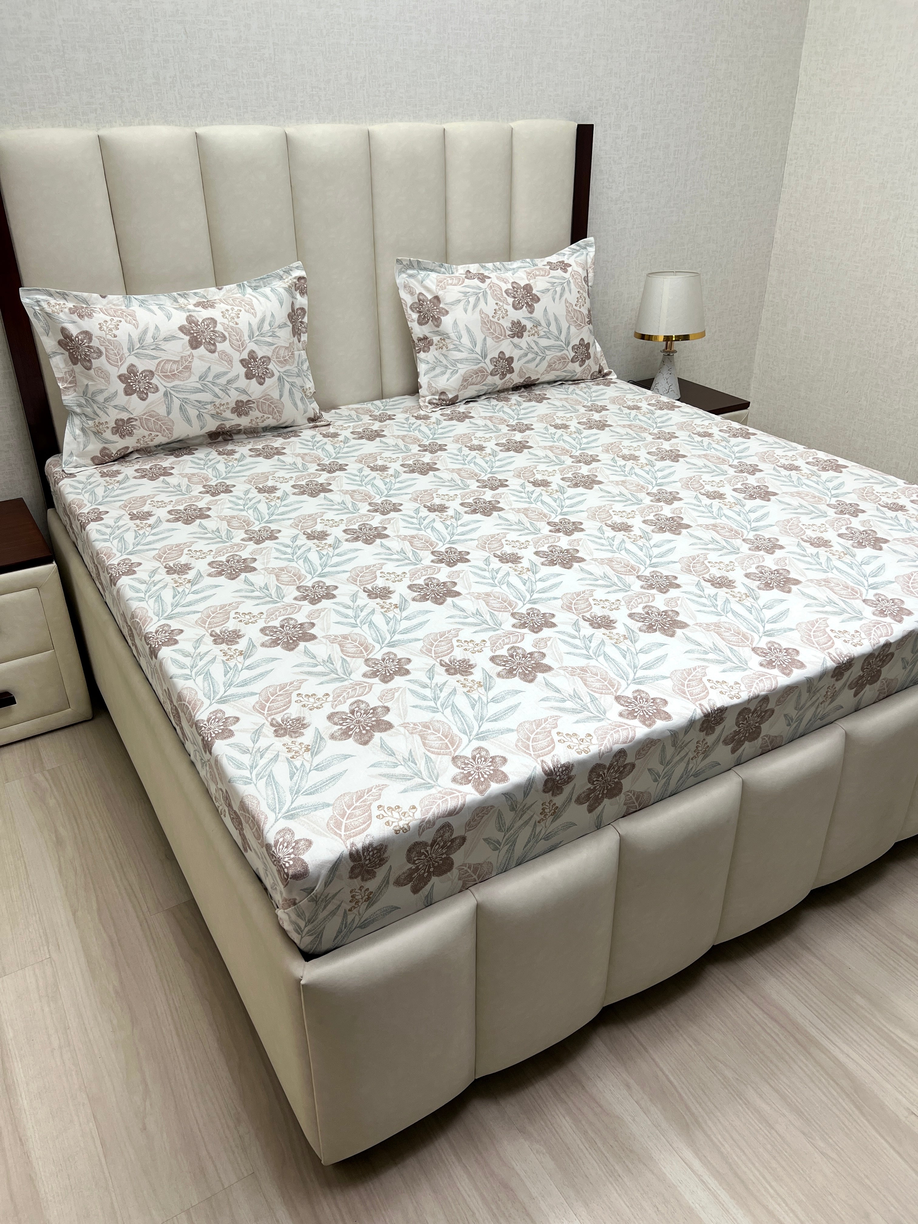 A-4242 Pure Cotton 180 TC King Size Double Bedsheet (274X274) with Two Pillow Covers (50X76)