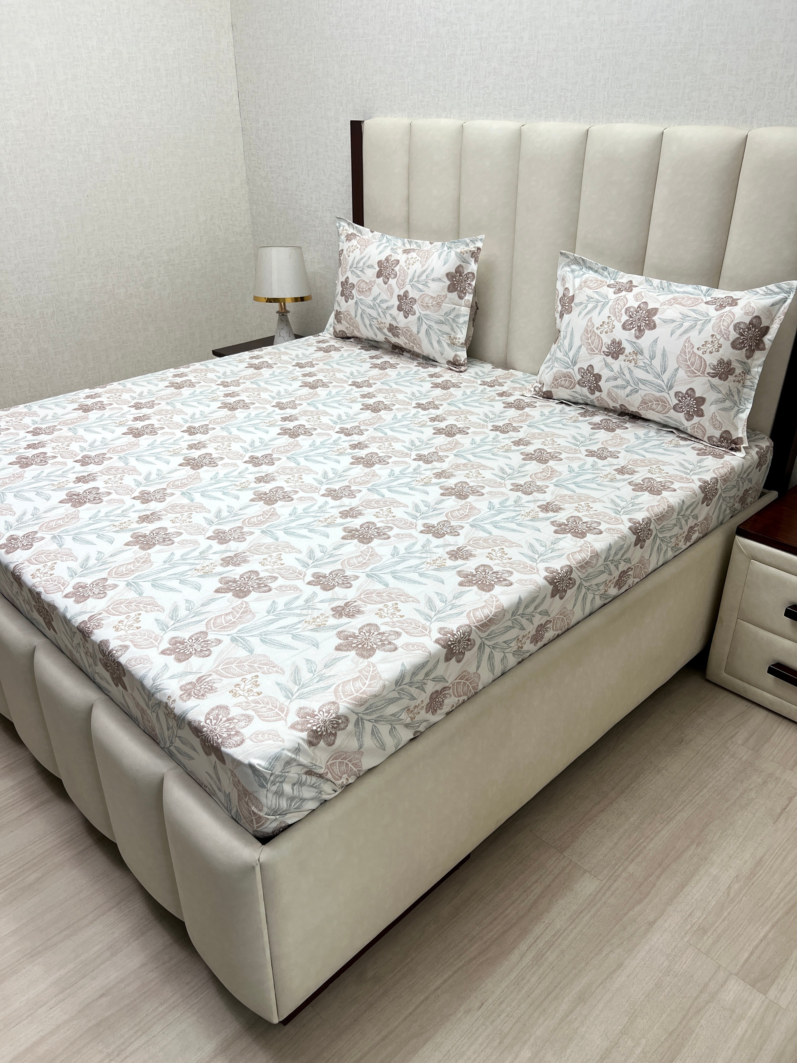 A-4242 Pure Cotton 180 TC King Size Double Bedsheet (274X274) with Two Pillow Covers (50X76)