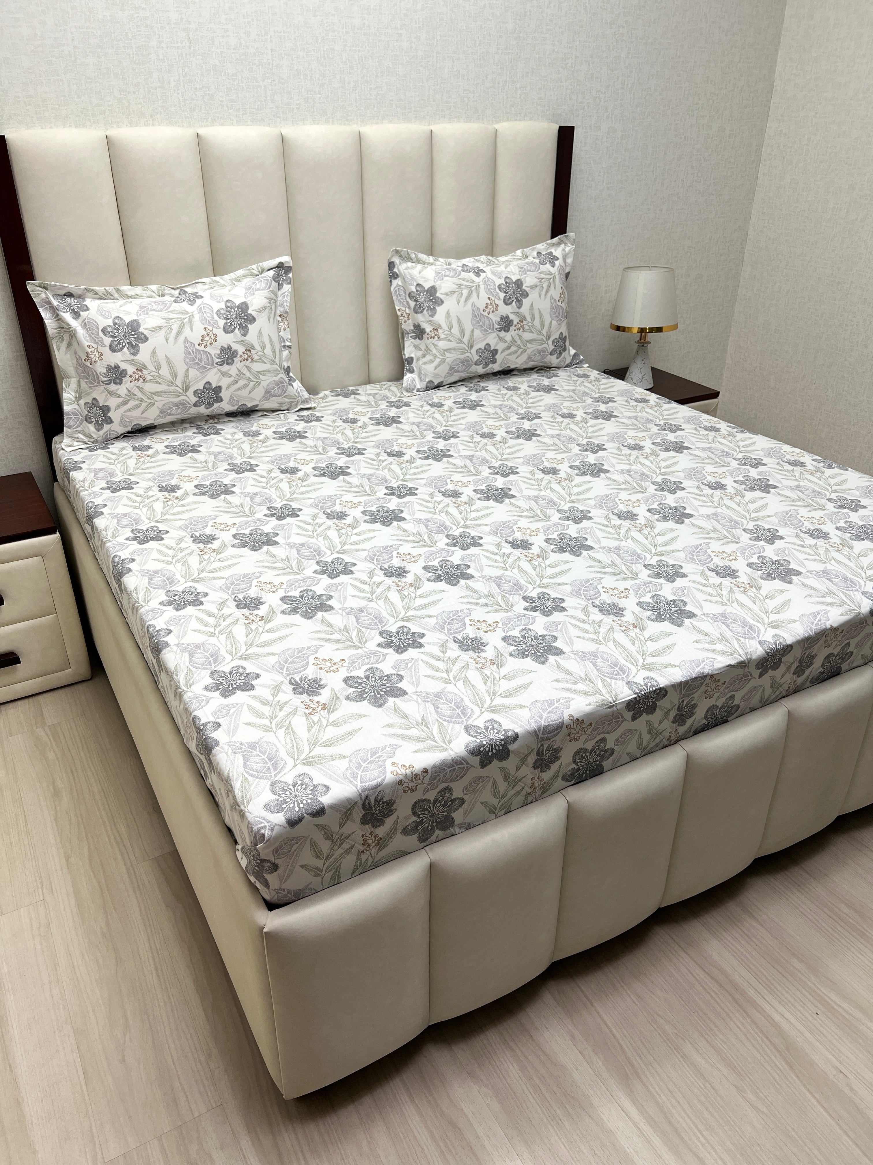 A-4245 Pure Cotton 180 TC King Size Double Bedsheet (274X274) with Two Pillow Covers (50X76)