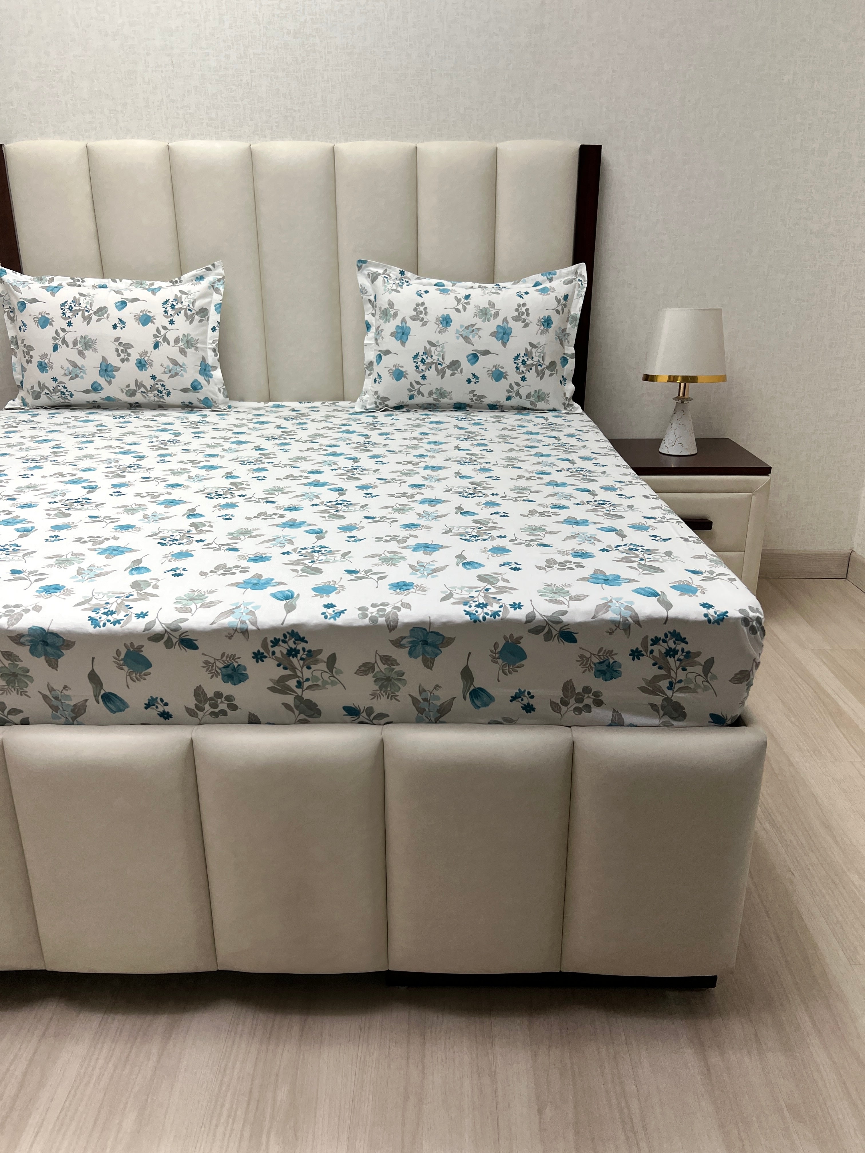 A-4251 Pure Cotton 180 TC King Size Double Bedsheet (274X274) with Two Pillow Covers (50X76)