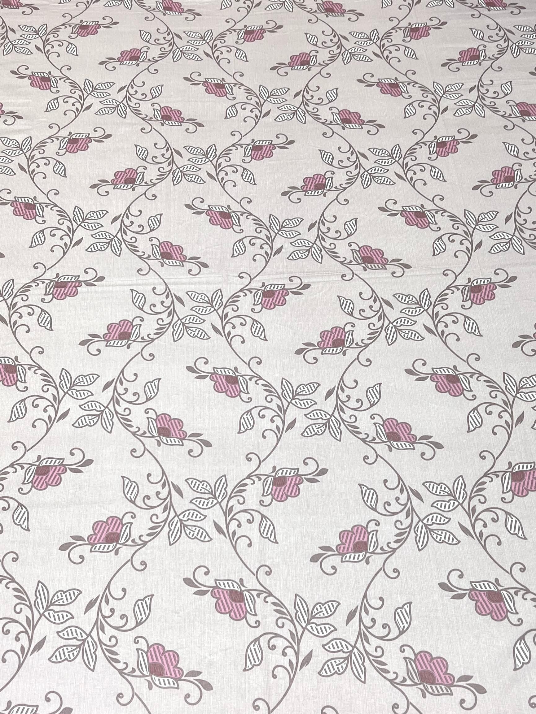 A-4283 - Pure Cotton 210 TC King Size Double Bedsheet (274X274) with Two Pillow Covers (50X76)