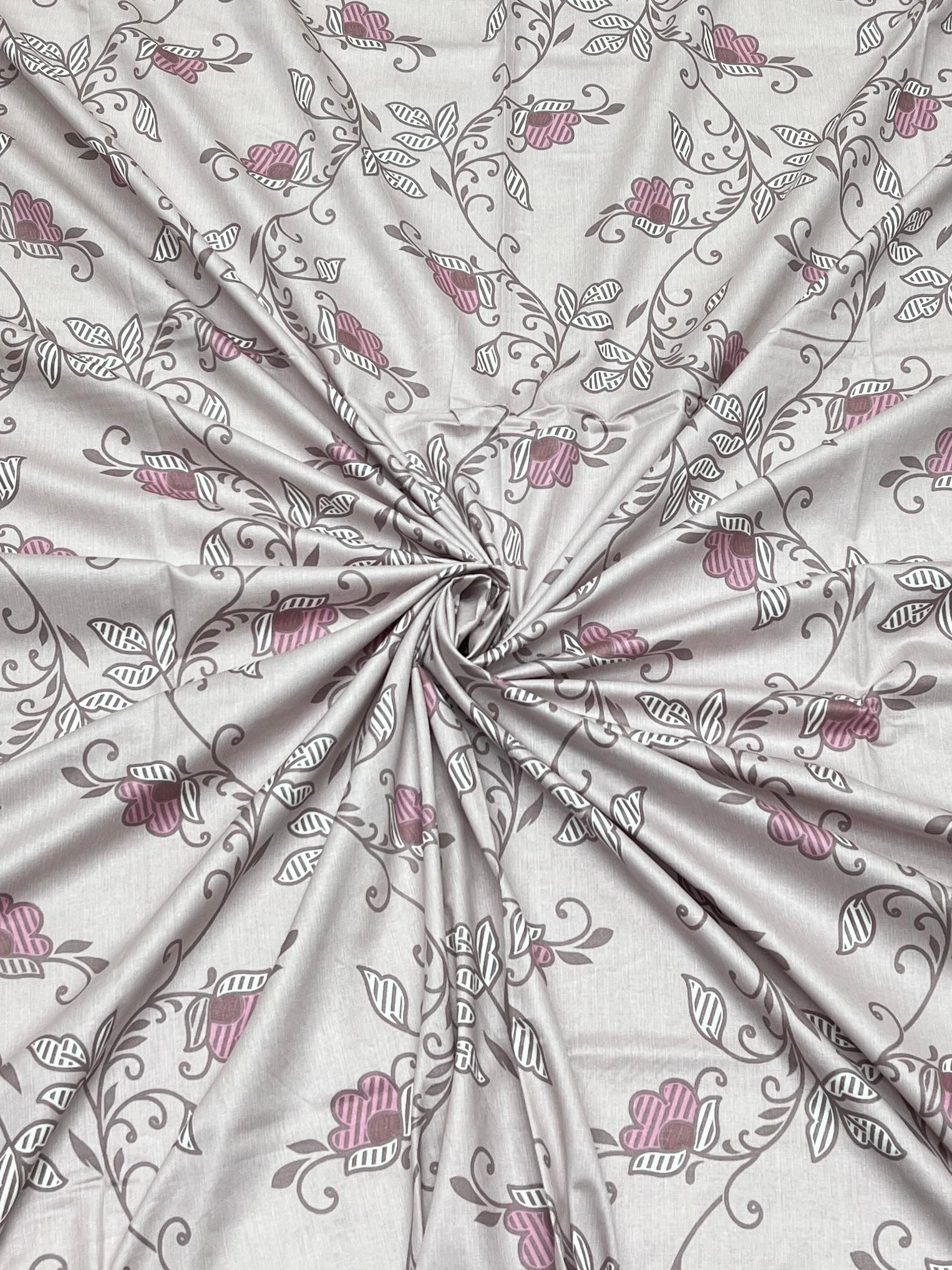 A-4283 - Pure Cotton 210 TC King Size Double Bedsheet (274X274) with Two Pillow Covers (50X76)