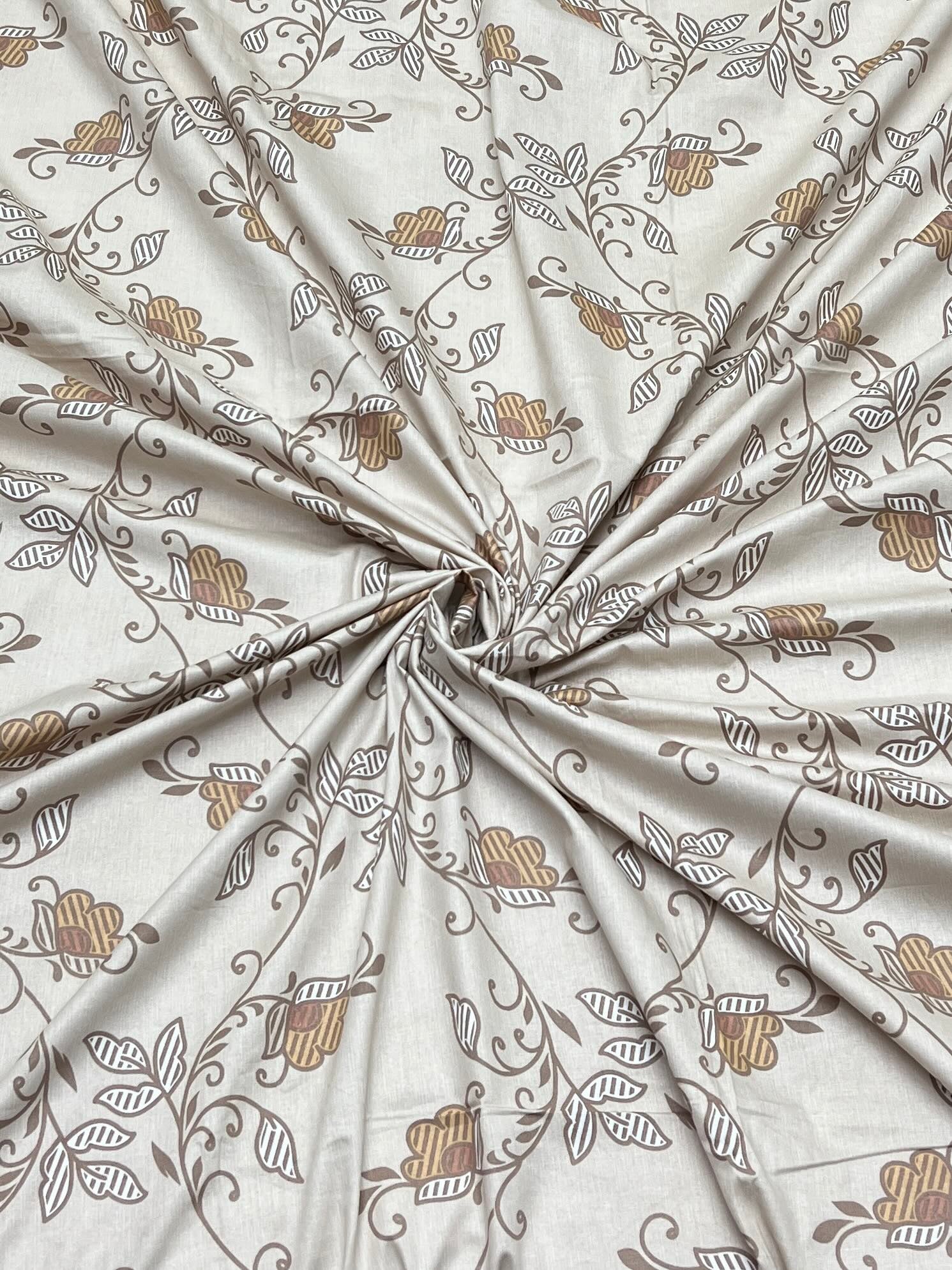 A-4286 - Pure Cotton 210 TC King Size Double Bedsheet (274X274) with Two Pillow Covers (50X76)