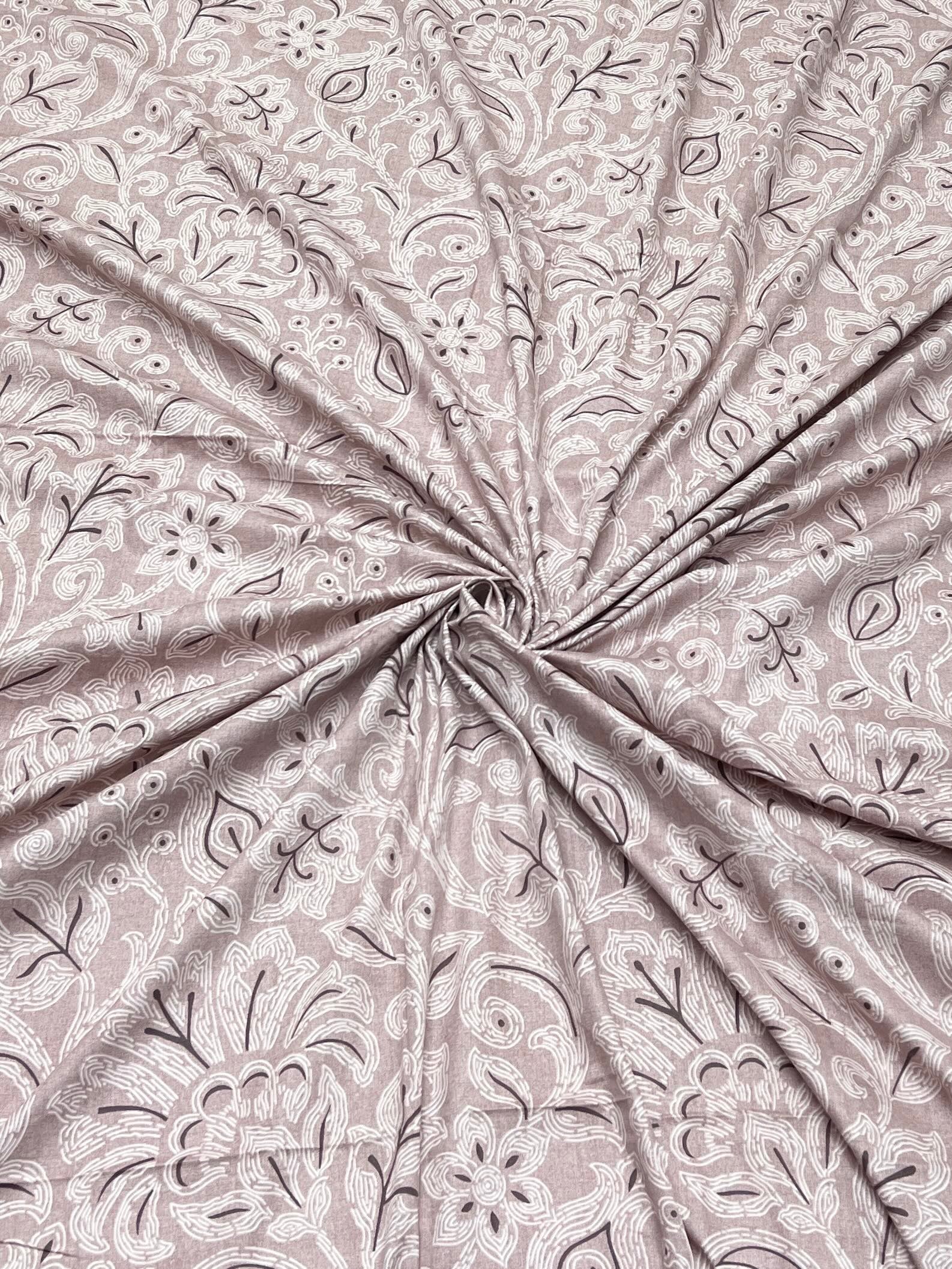 A-4287 - Pure Cotton 210 TC King Size Double Bedsheet (274X274) with Two Pillow Covers (50X76)