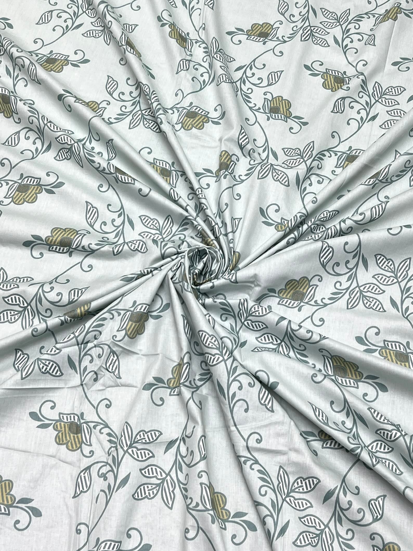 A-4288 - Pure Cotton 210 TC King Size Double Bedsheet (274X274) with Two Pillow Covers (50X76)