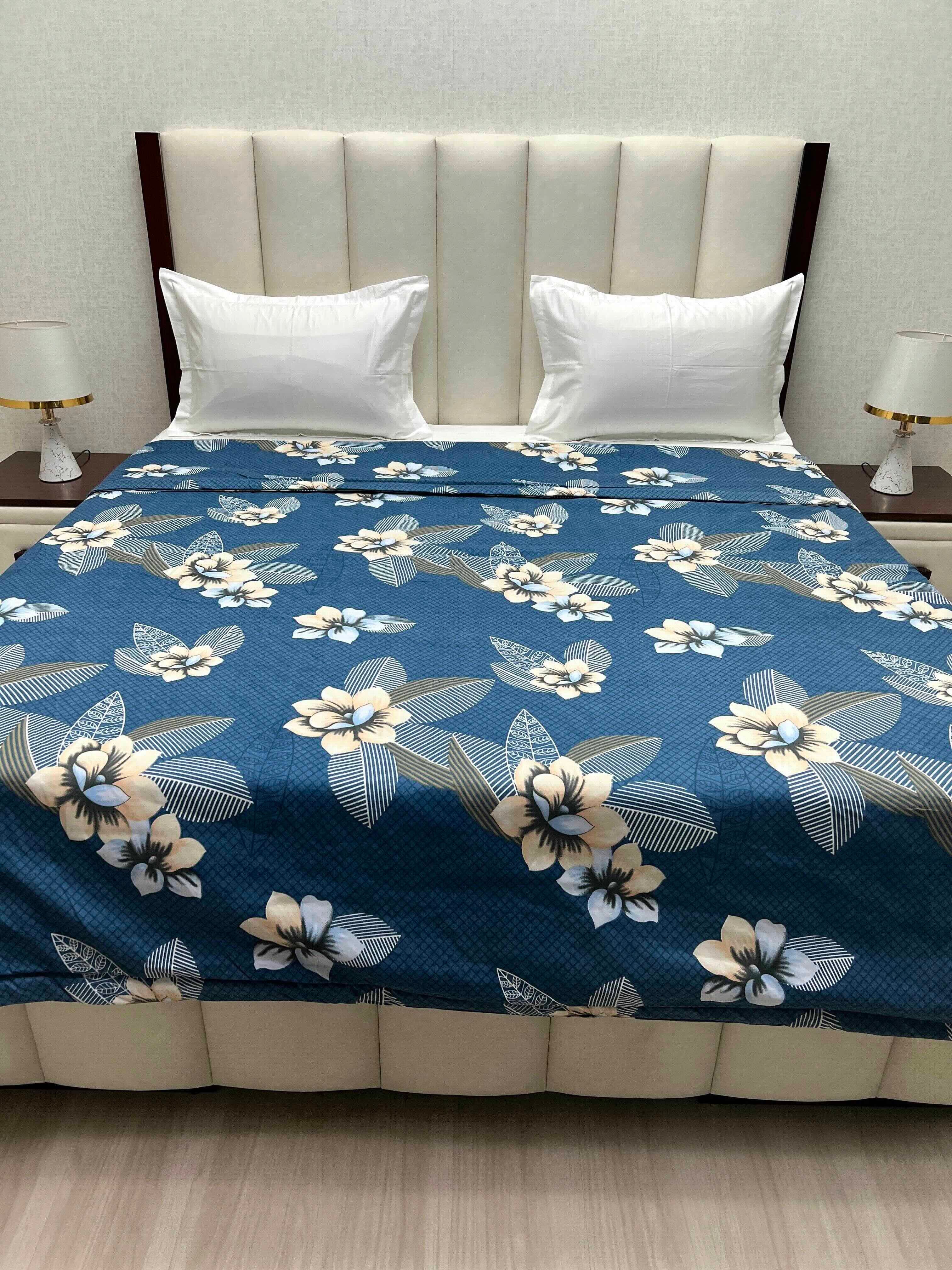 A-4323 - Microfiber 150 GSM King Size Reversible Double Bed Comforter with Filling of Polyfill (221X246)