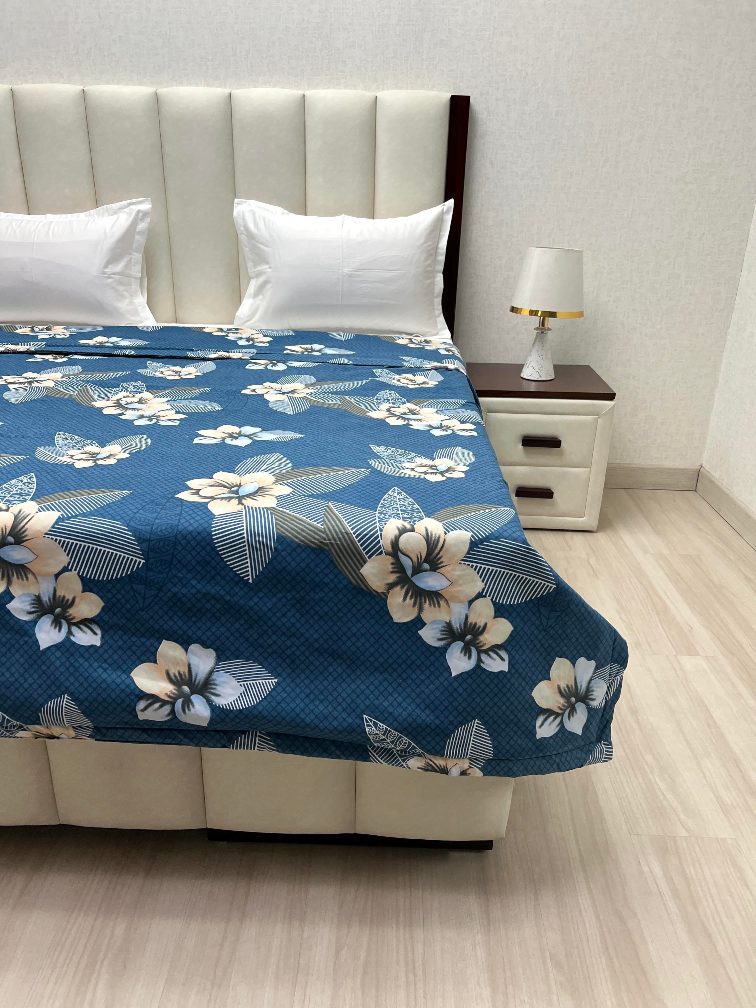 A-4323 - Microfiber 150 GSM King Size Reversible Double Bed Comforter with Filling of Polyfill (221X246)