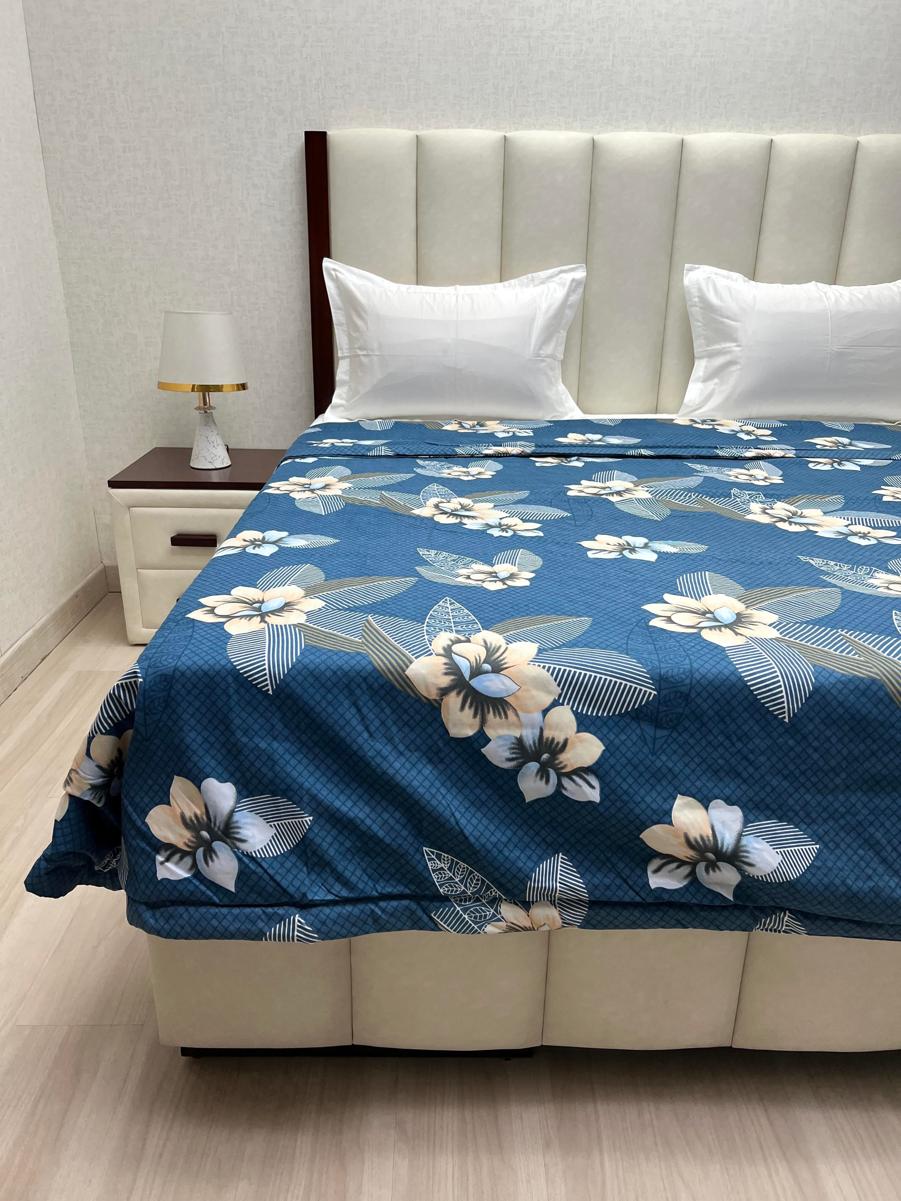 A-4323 - Microfiber 150 GSM King Size Reversible Double Bed Comforter with Filling of Polyfill (221X246)