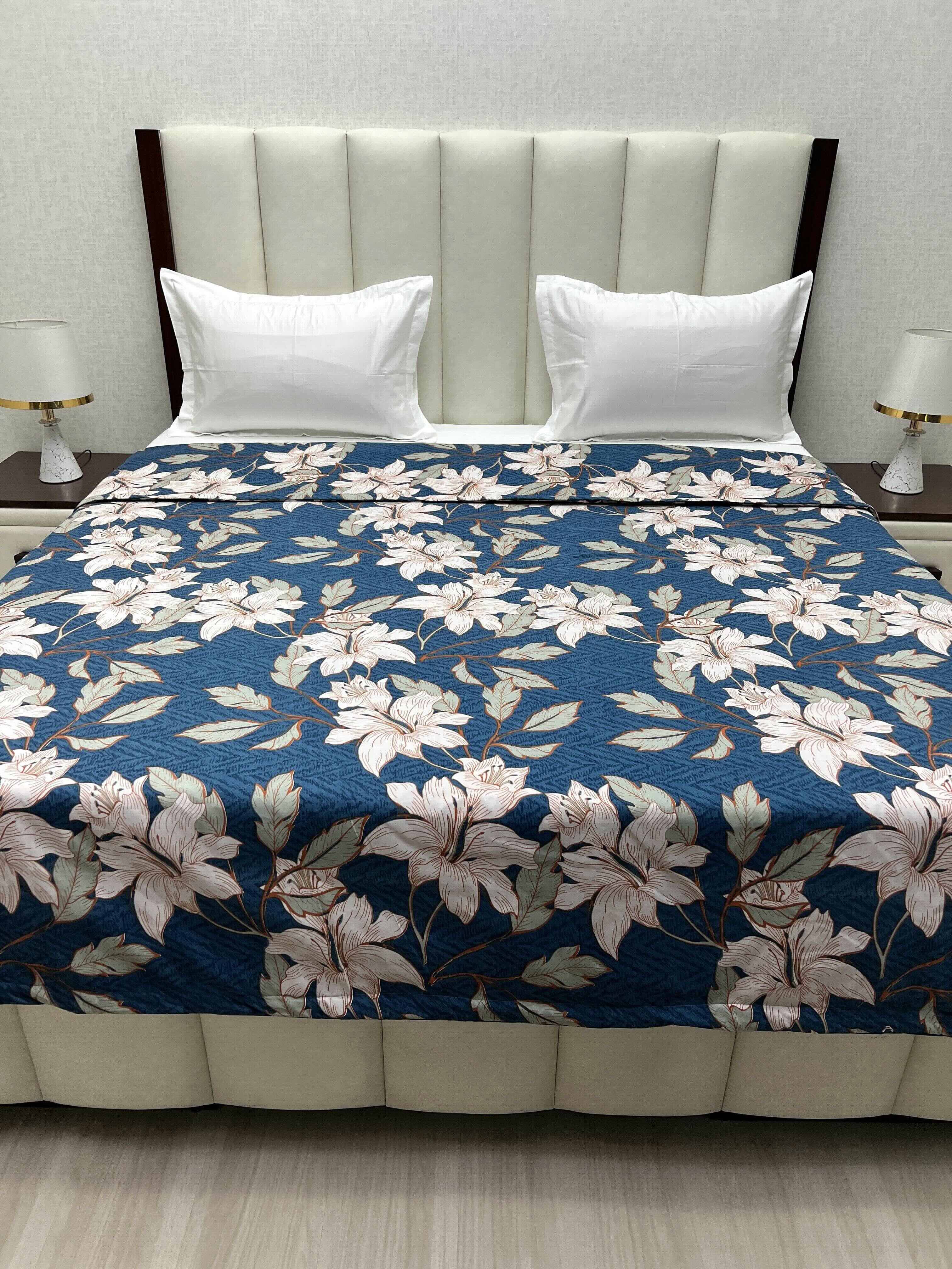 A-4324 - Microfiber 150 GSM King Size Reversible Double Bed Comforter with Filling of Polyfill (221X246)