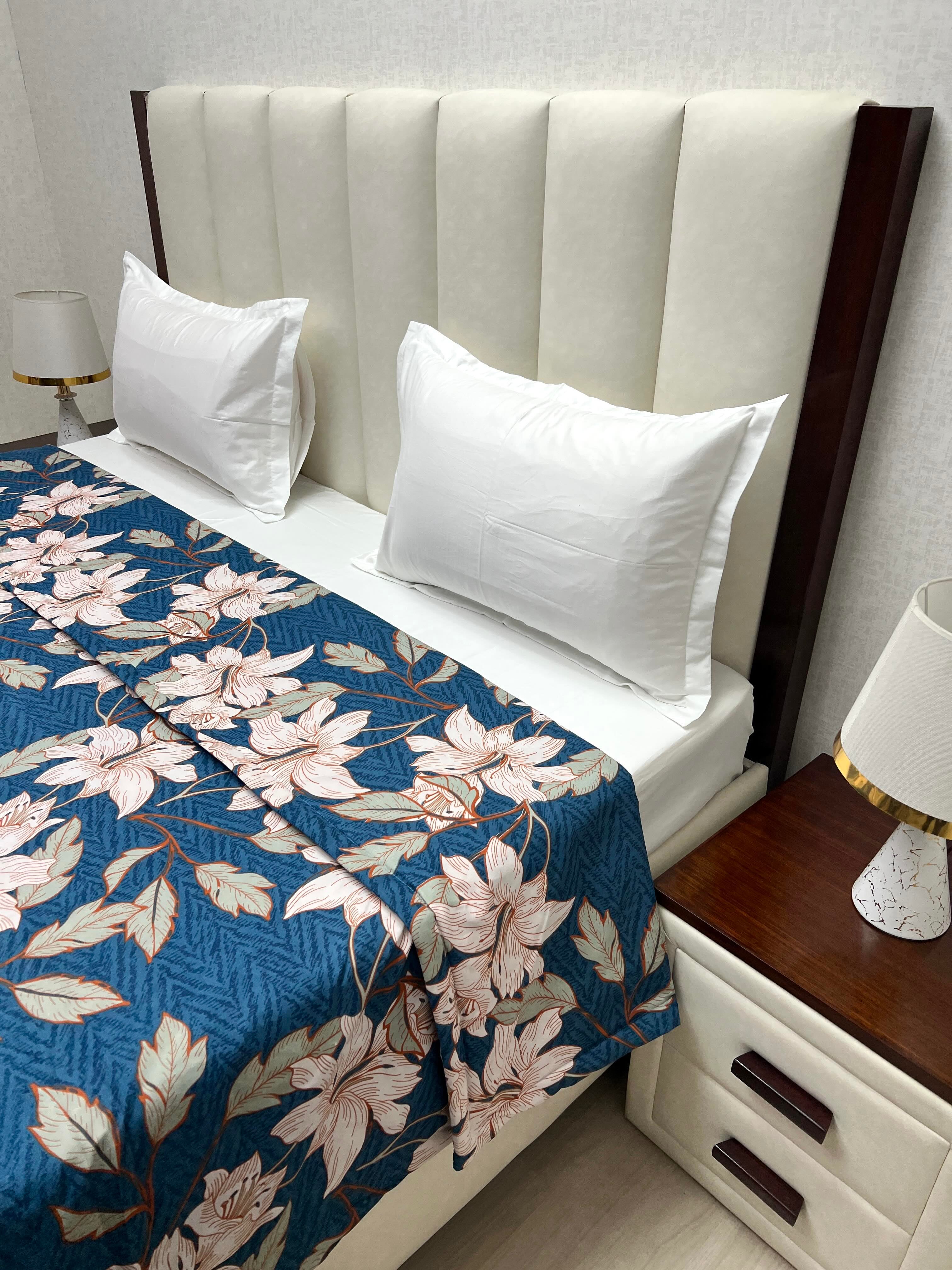 A-4324 - Microfiber 150 GSM King Size Reversible Double Bed Comforter with Filling of Polyfill (221X246)