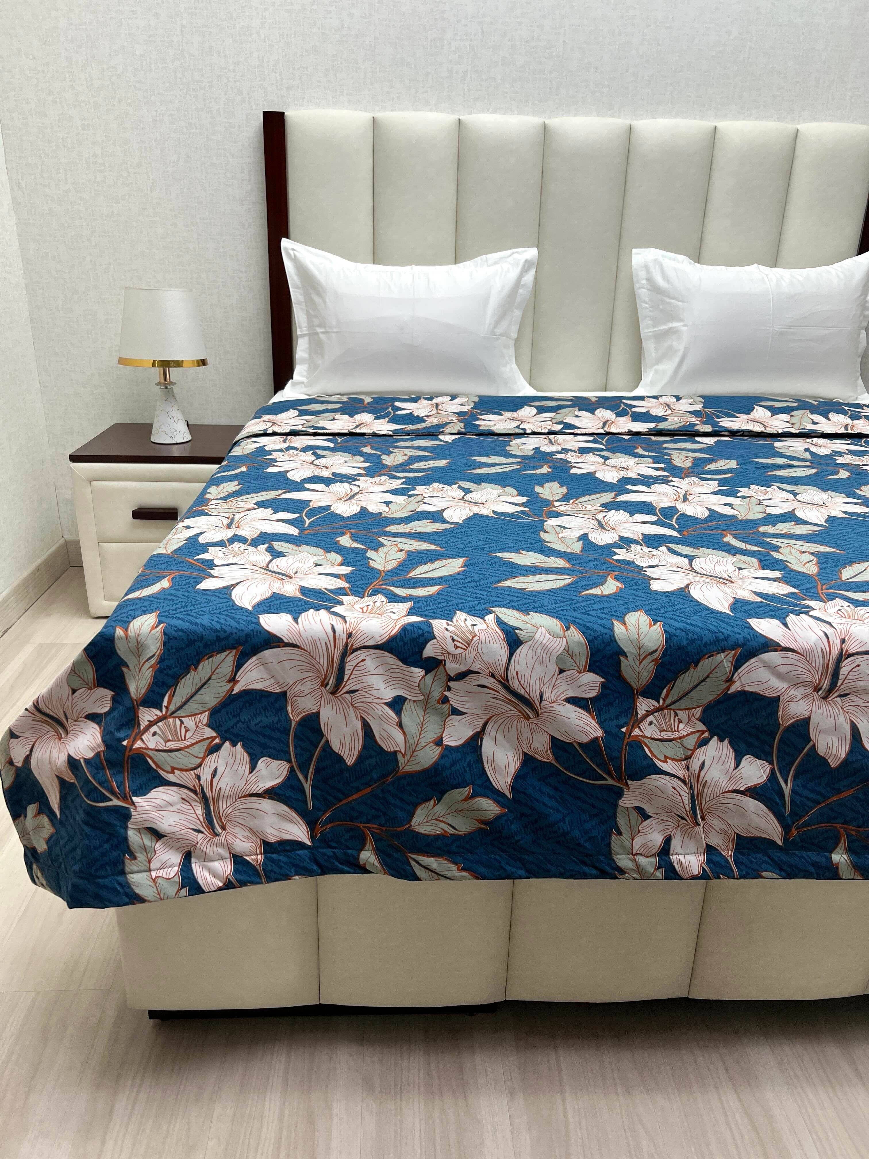 A-4324 - Microfiber 150 GSM King Size Reversible Double Bed Comforter with Filling of Polyfill (221X246)