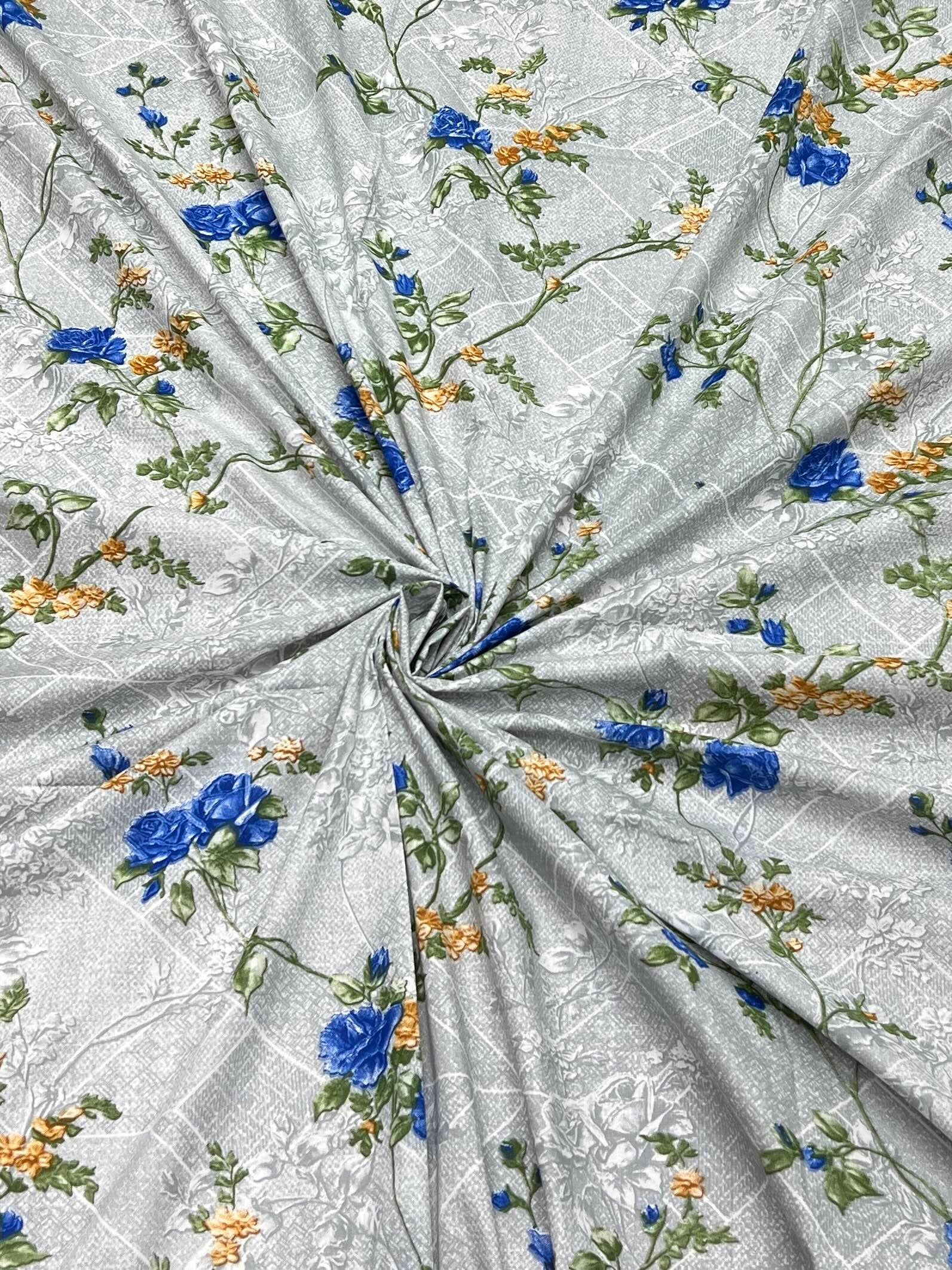 A-4378 - Pure Cotton 180 TC Super King Size Double Bedsheet (274X304) with Two Pillow Covers (50X76)