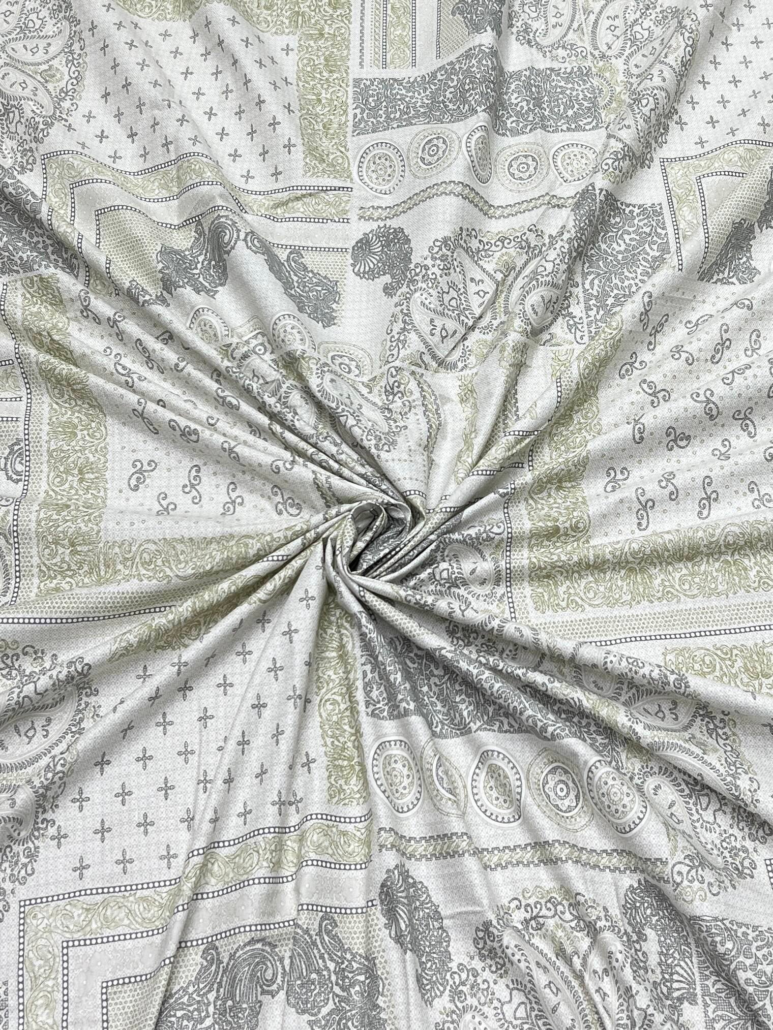A-4397 - Pure Cotton 180 TC Super King Size Double Bedsheet (274X304) with Two Pillow Covers (50X76)