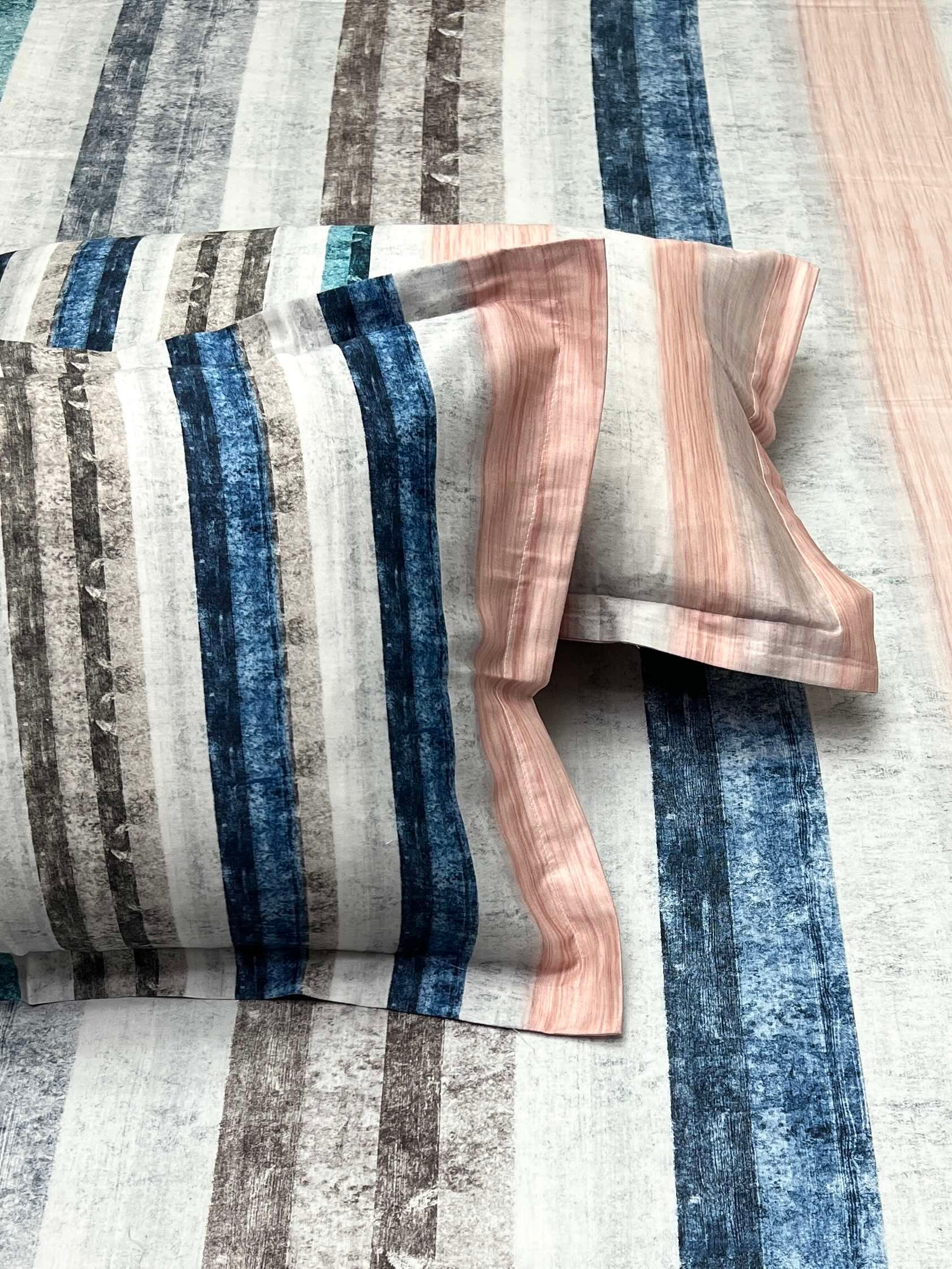 A-4463 - Pure Cotton 300 TC King Size Digital Print Double Bedsheet (274X274) with Two Pillow Covers (50X76)