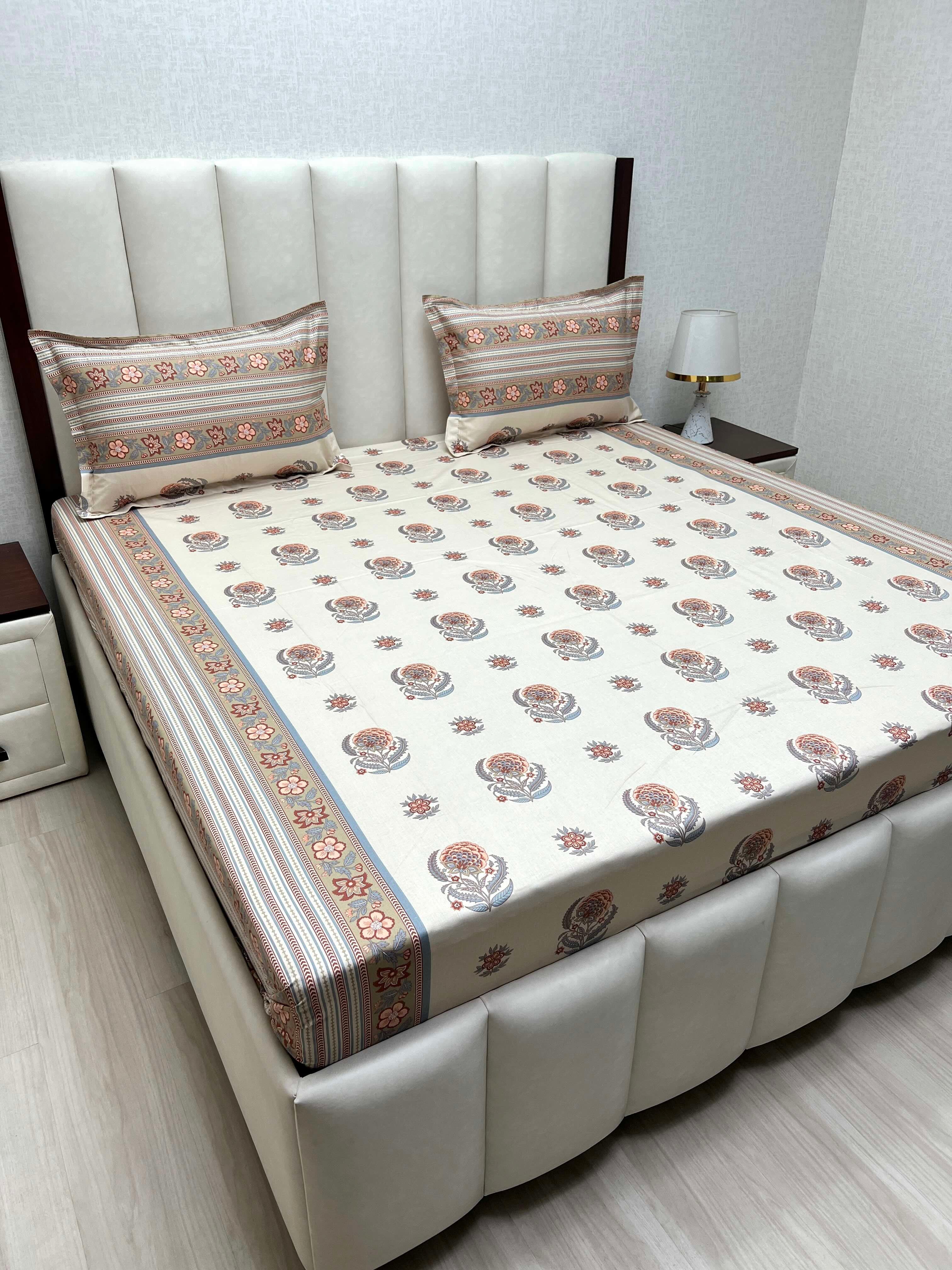 Pure Decor Pure Cotton Queen Size Double Bedsheet