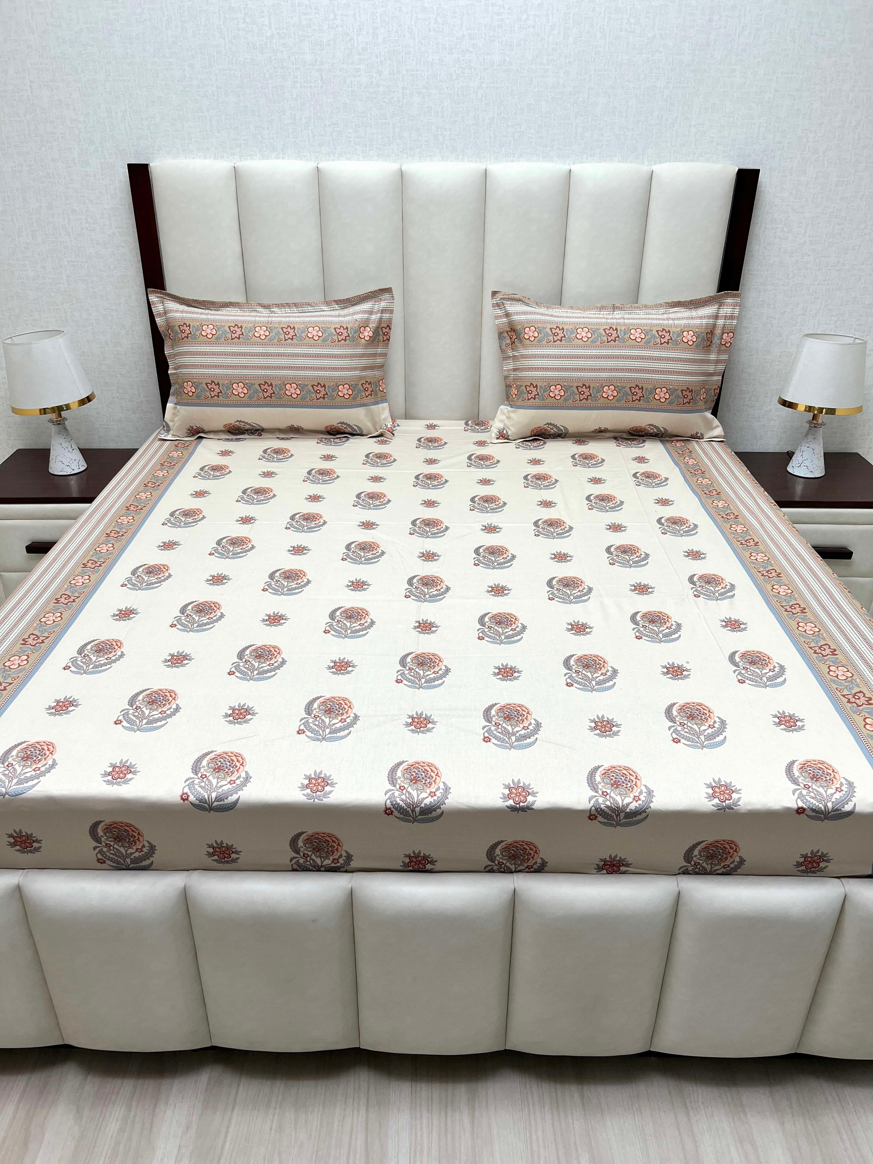 Pure Decor Pure Cotton Queen Size Double Bedsheet